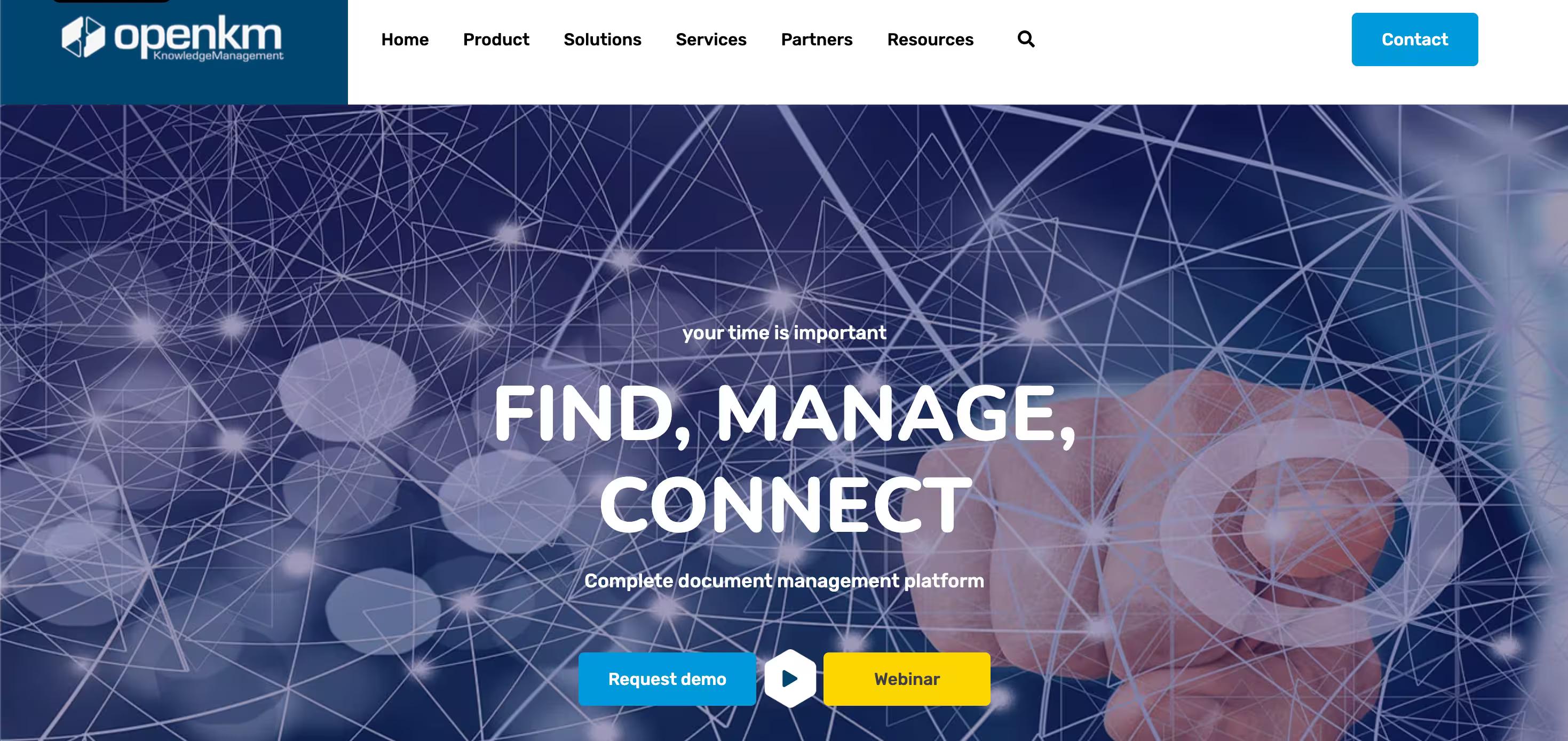 OpenKM homepage screenshot