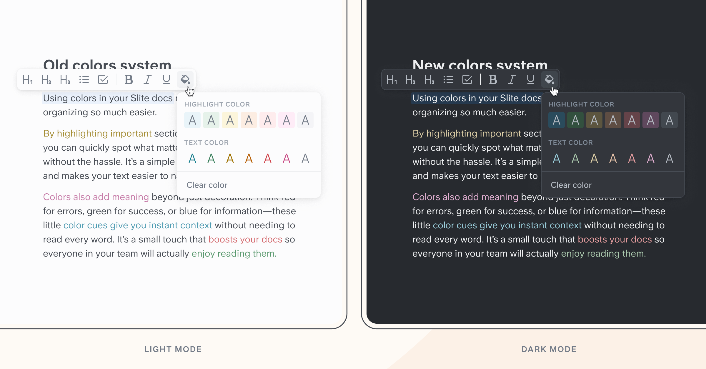 Color in editor