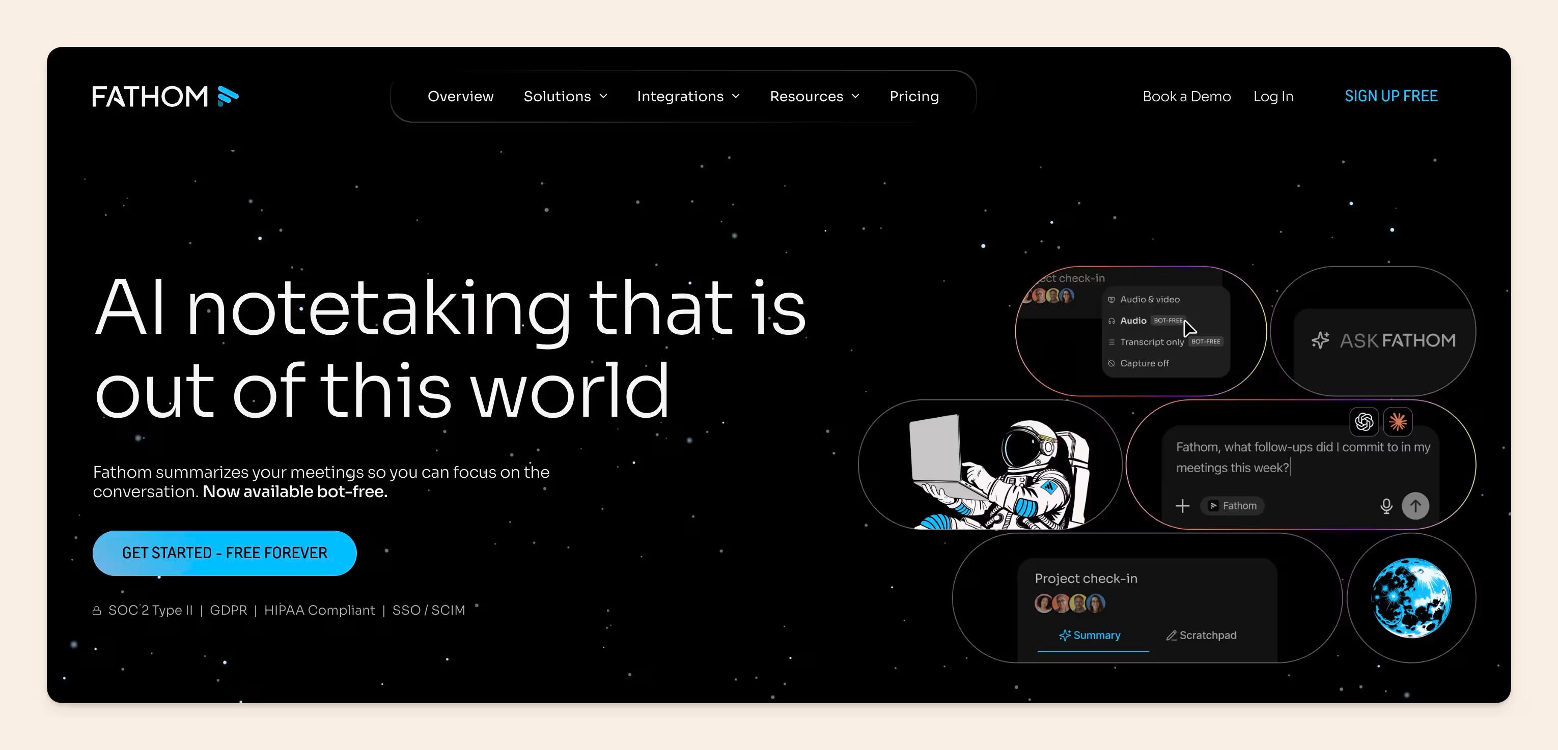 Fathom AI homepage