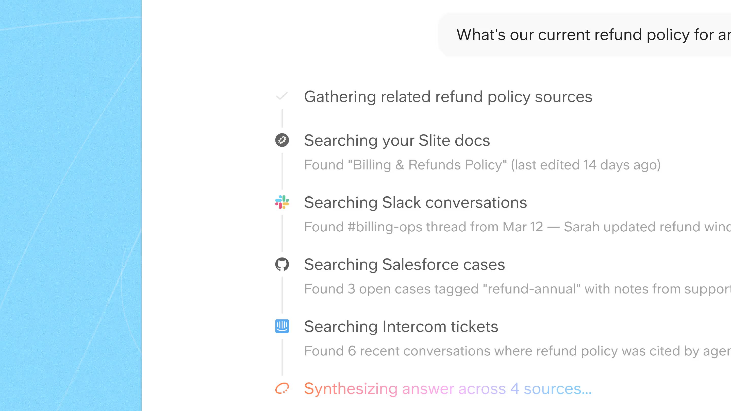 Fact check against live sources in Slite