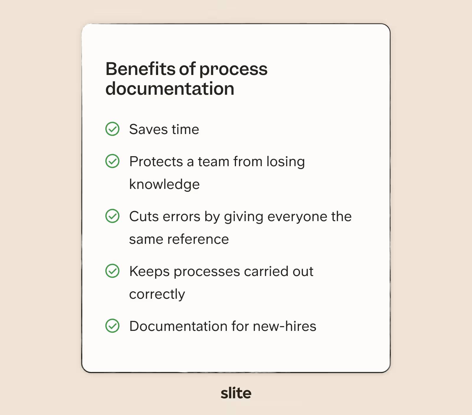 Benefits of process documentation
