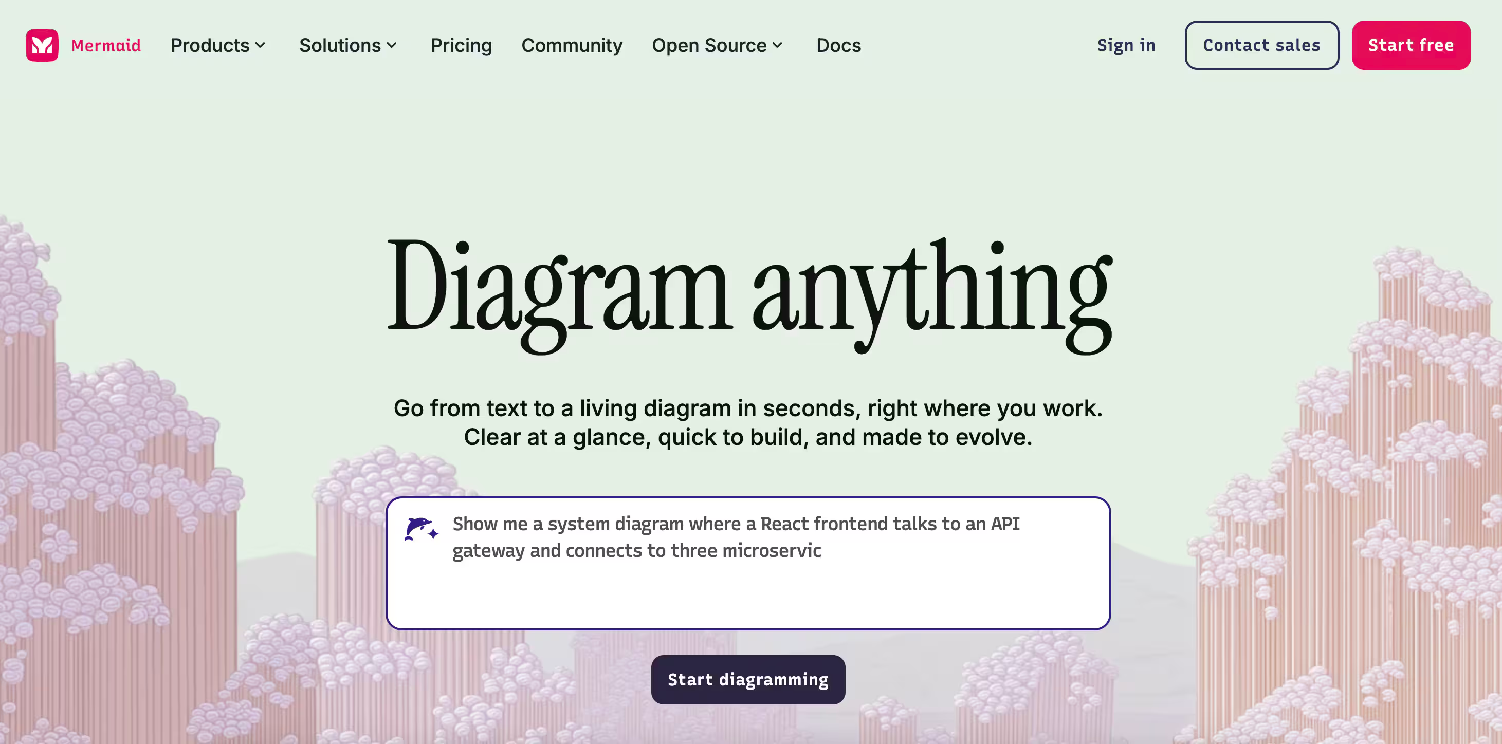 Mermaid flowchart tool homepage
