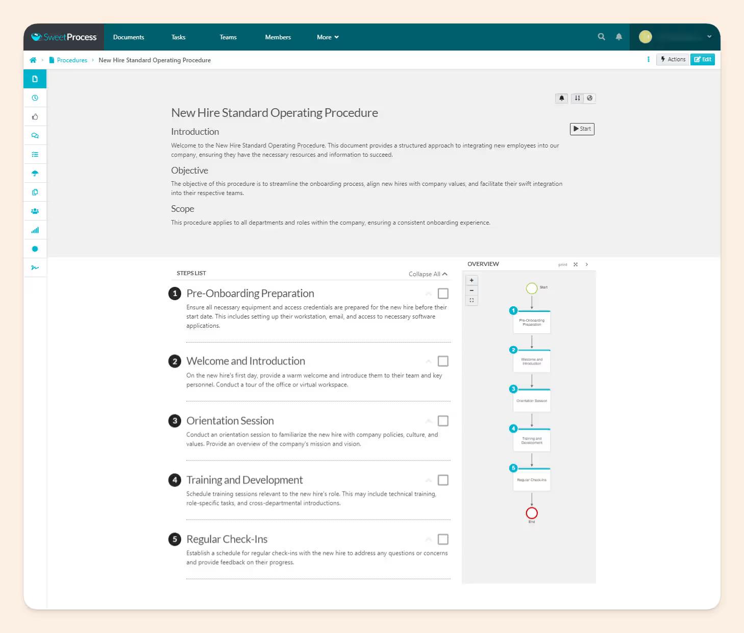SweetProcess: procedure and policy library