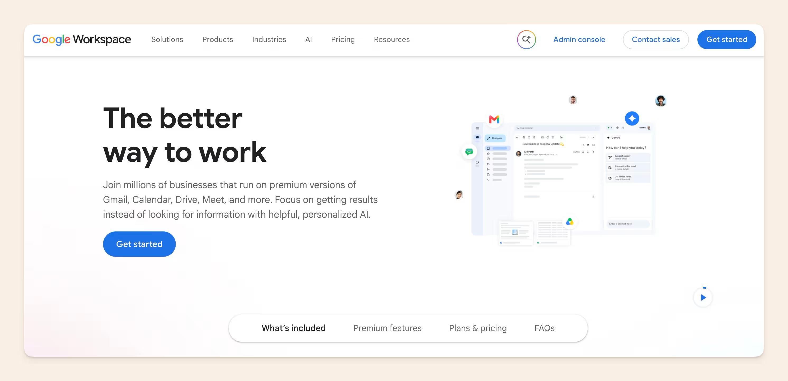 Google Workspace homepage
