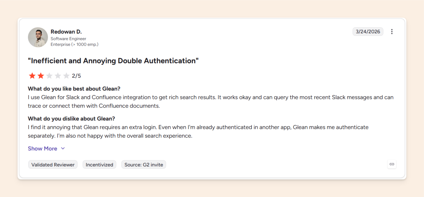 Glean separate logins