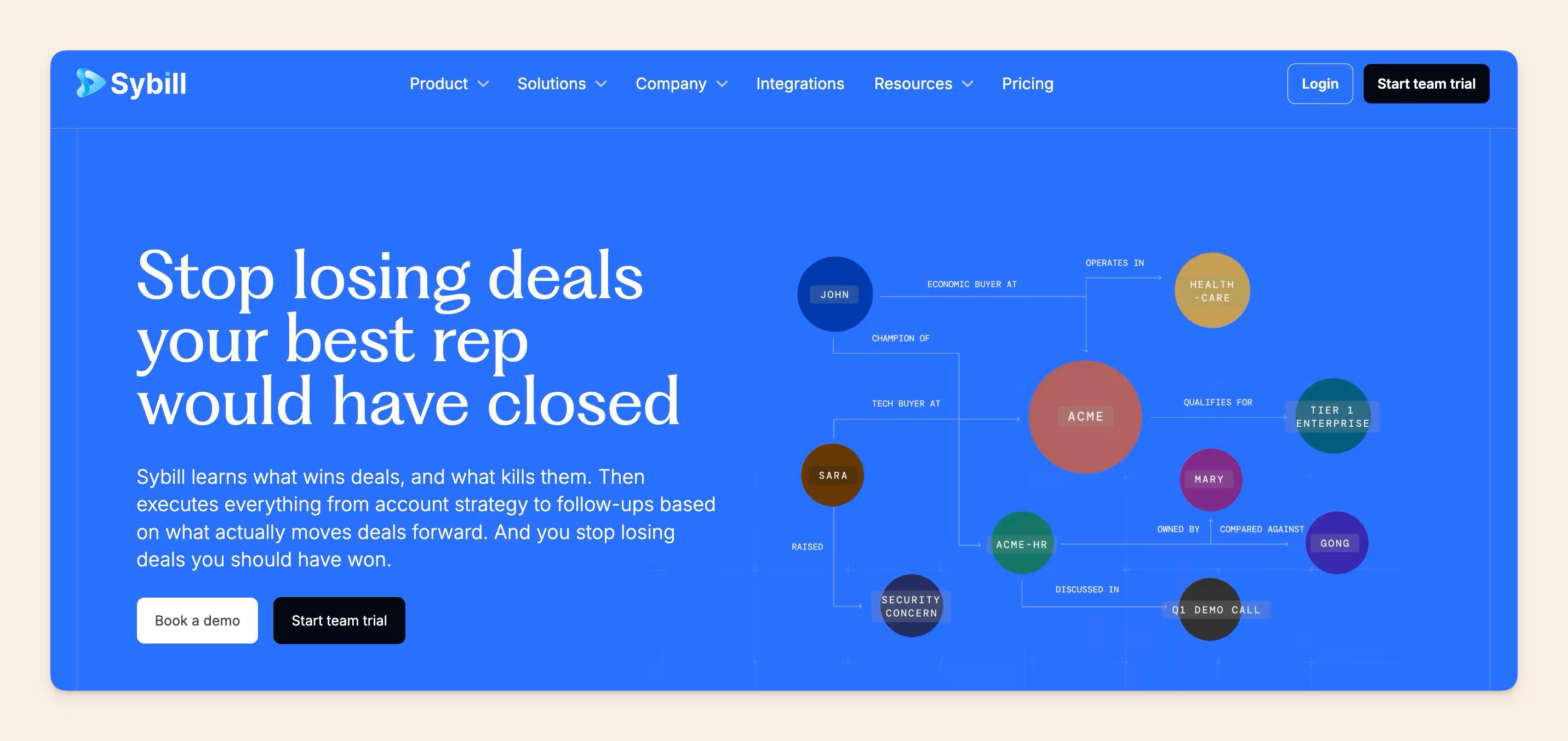 Sybill homepage screenshot
