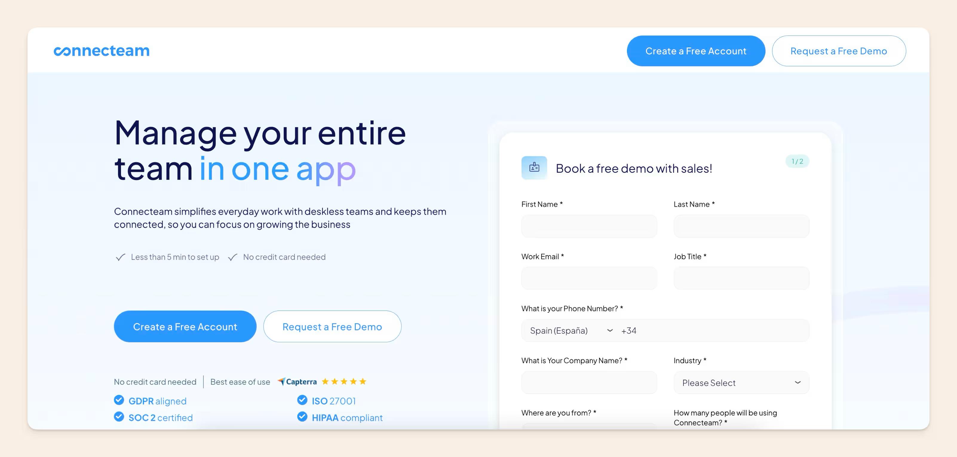 Connecteam homepage