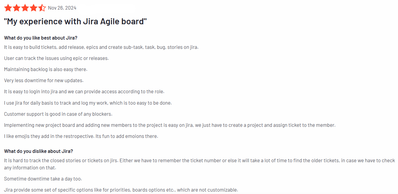 Jira reviews
