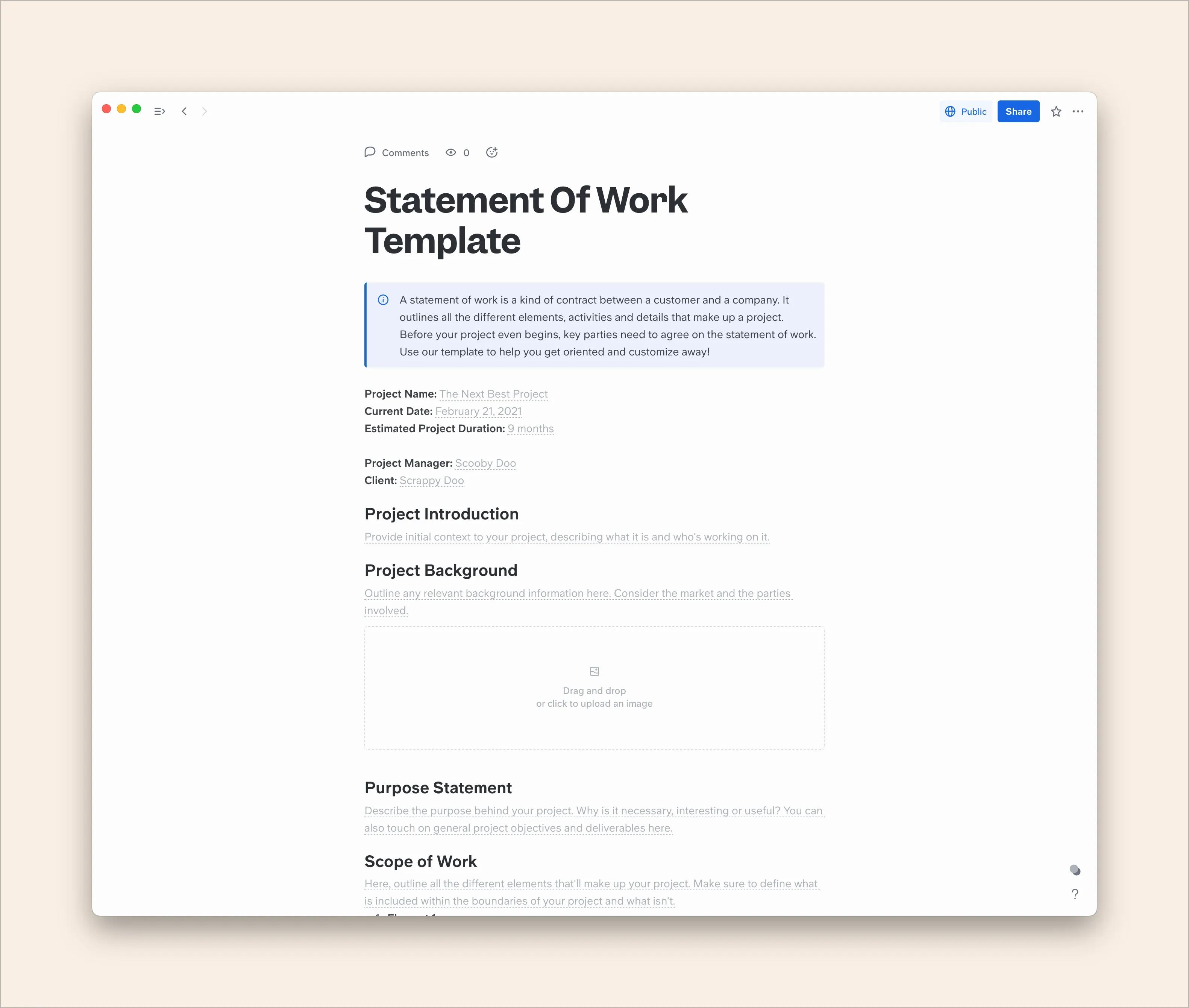 Statement of Work Template