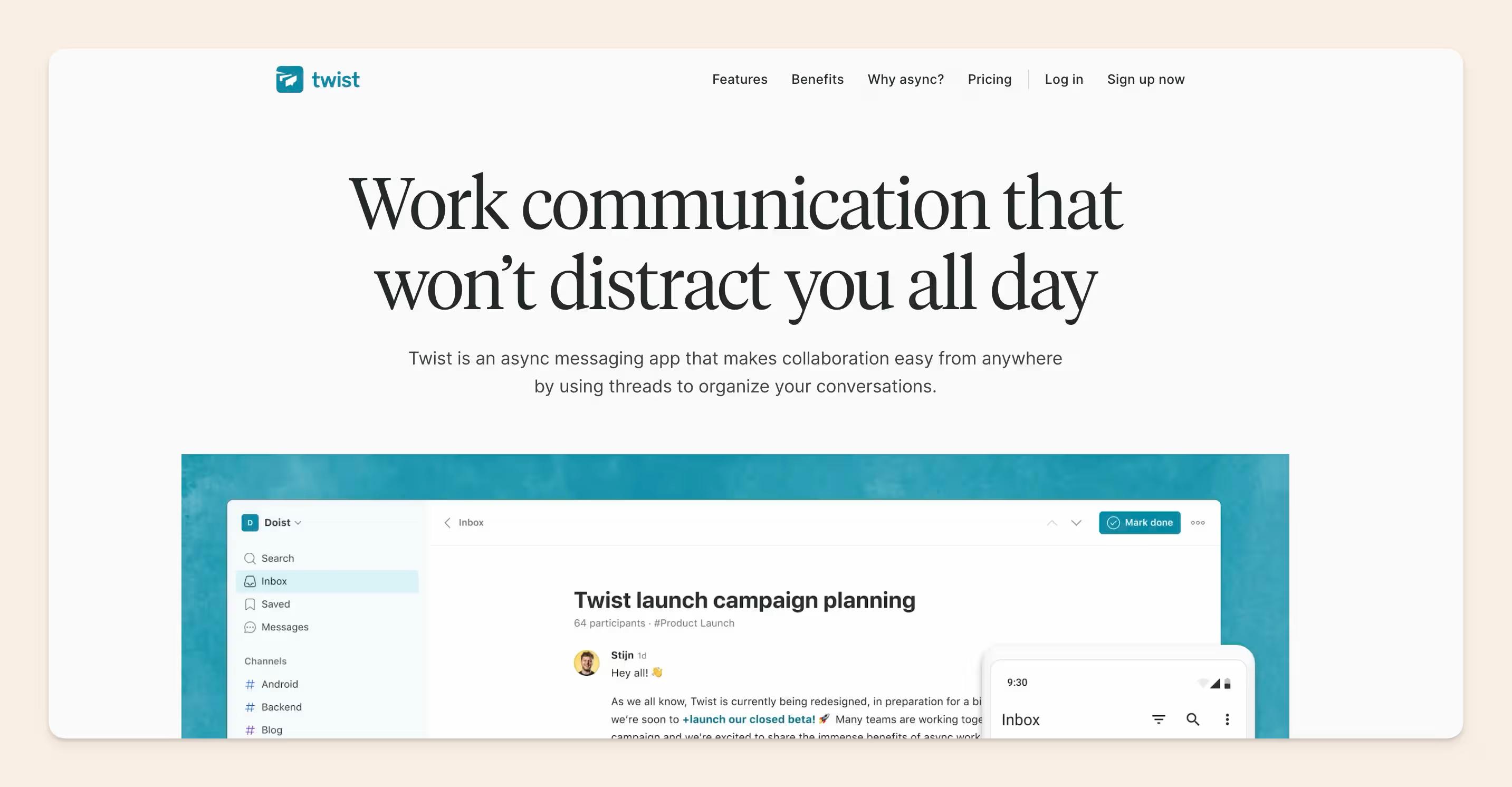 Twist homepage