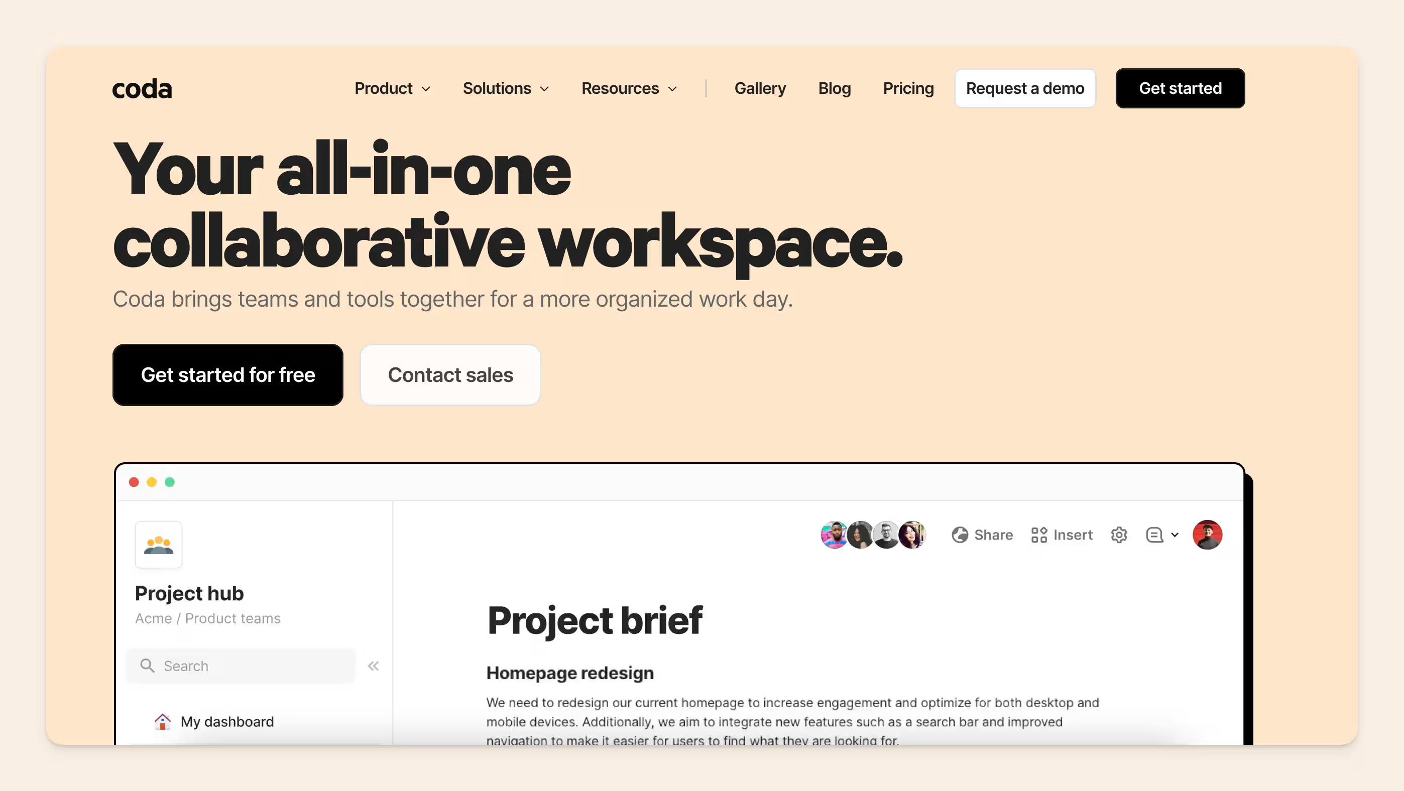 Coda homepage