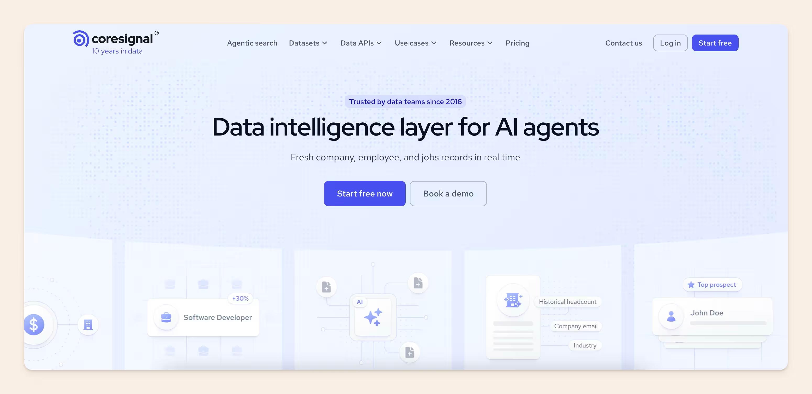 Coresignal homepage