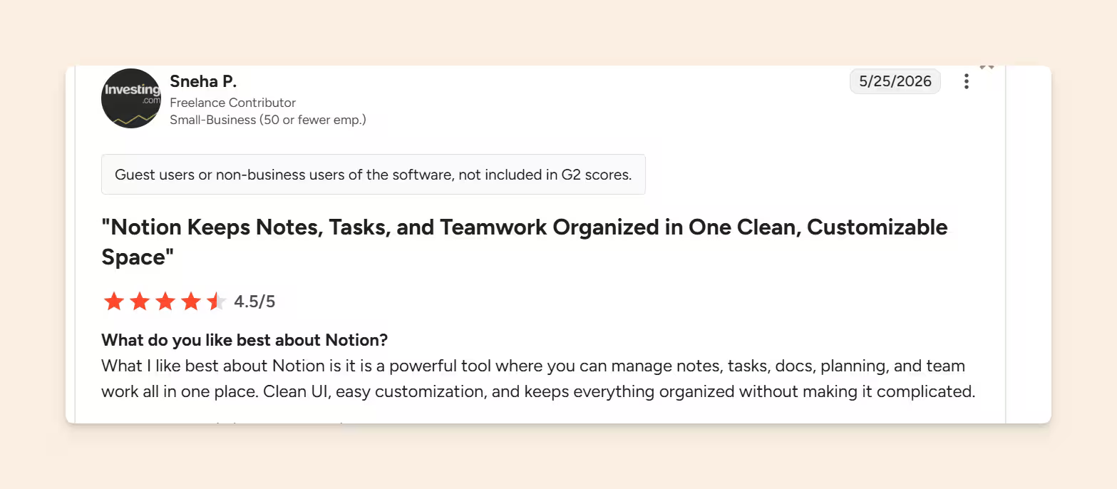 Notion g2 review