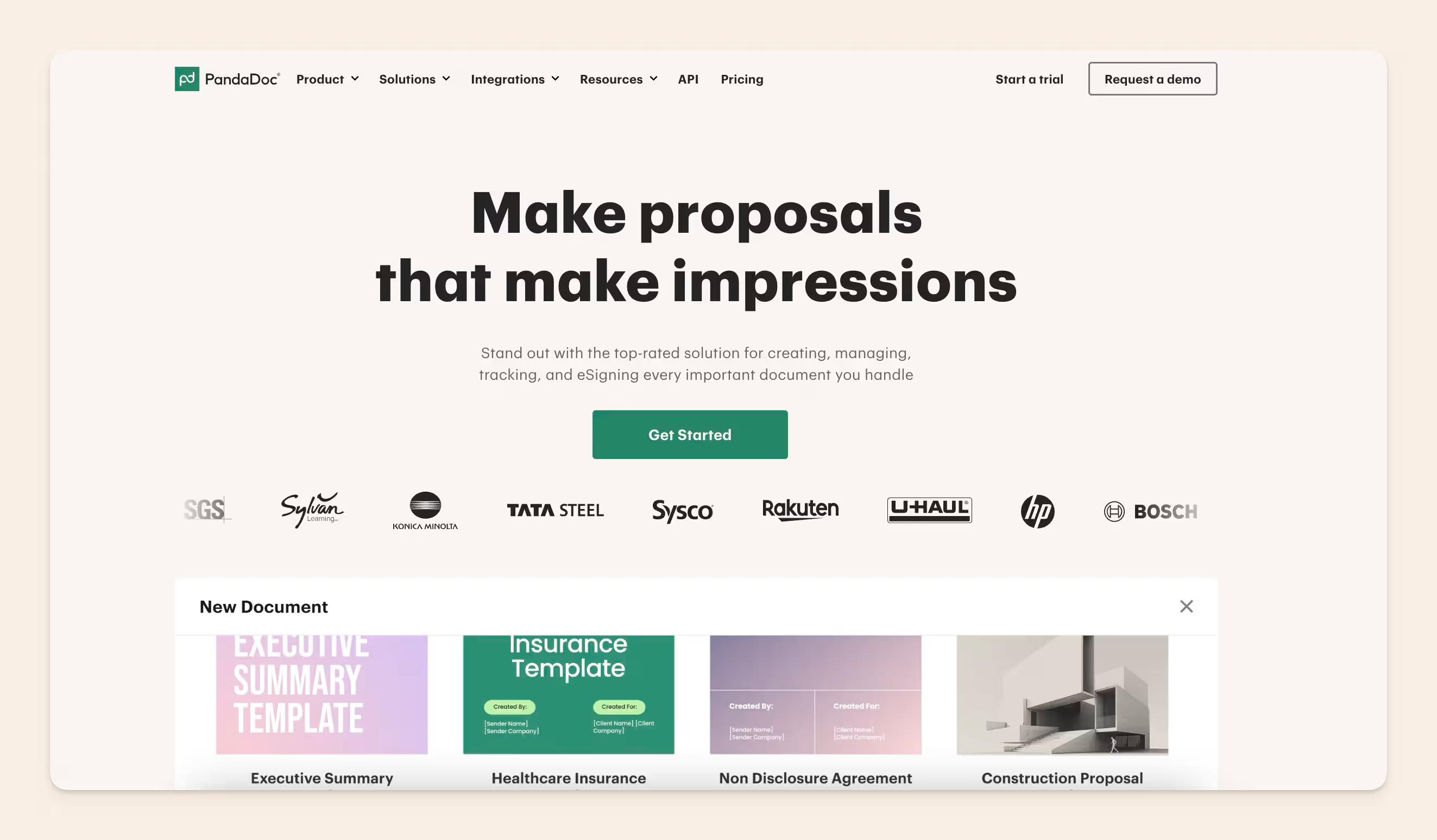 Pandadoc homepage
