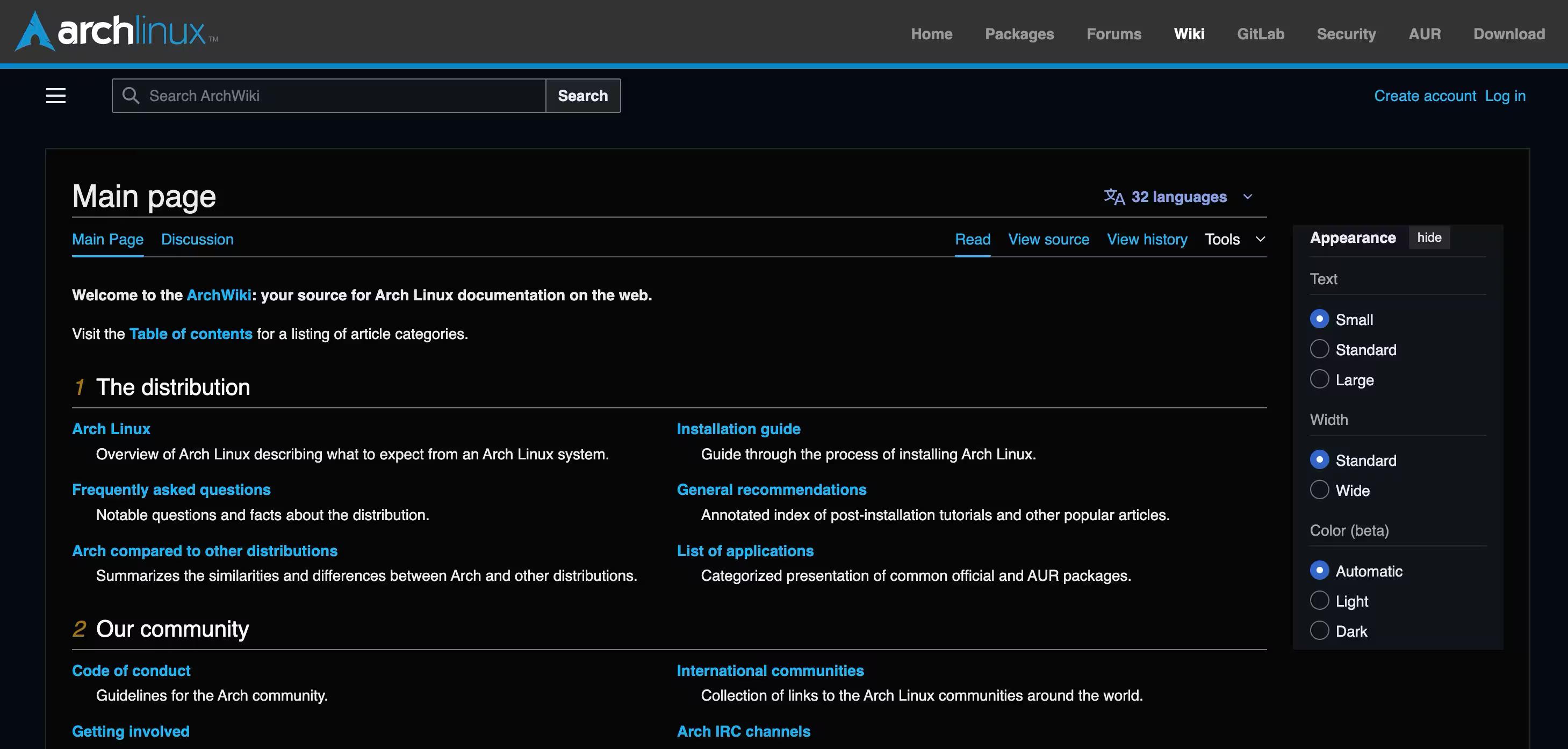 Archwiki documentation main page