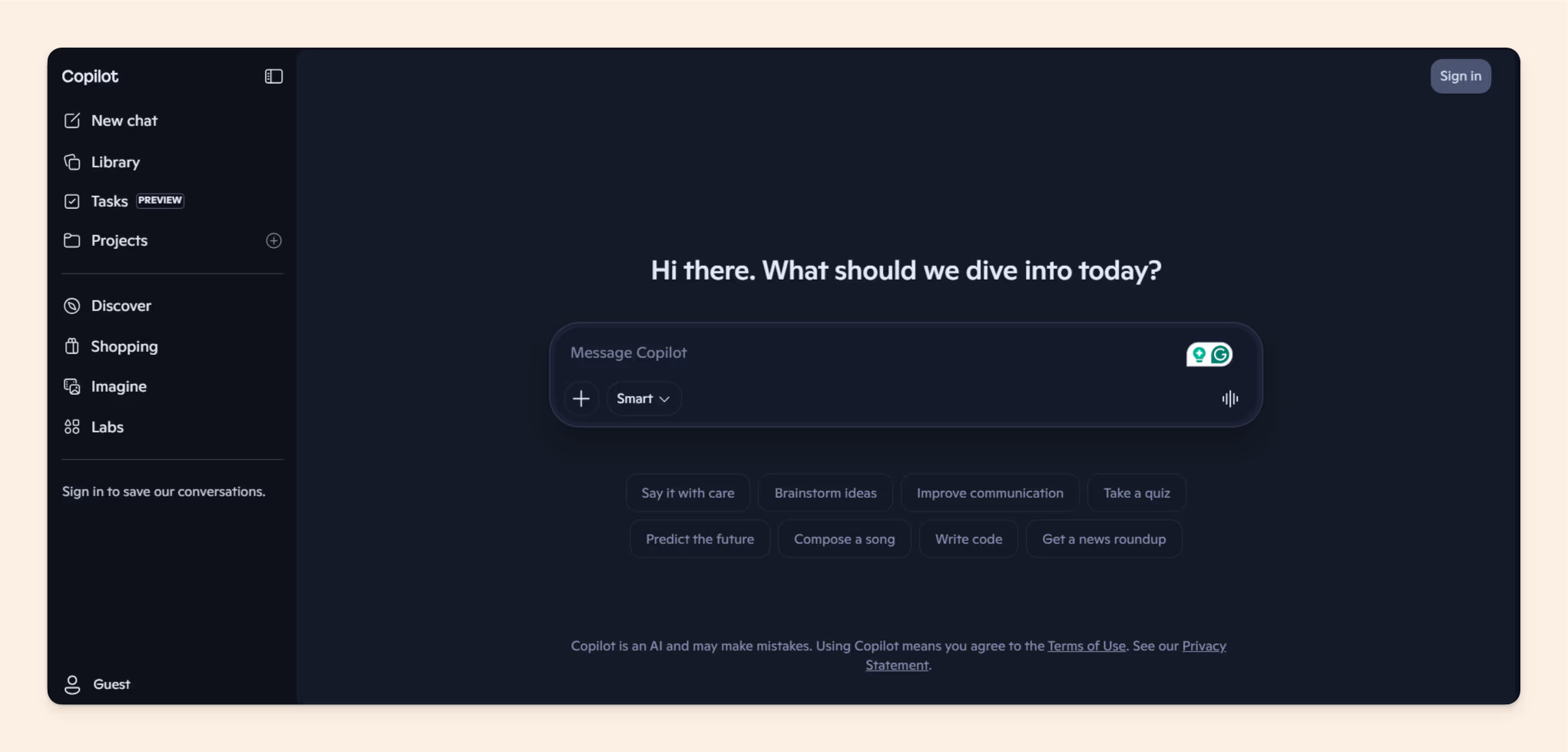 Microsoft Copilot chat