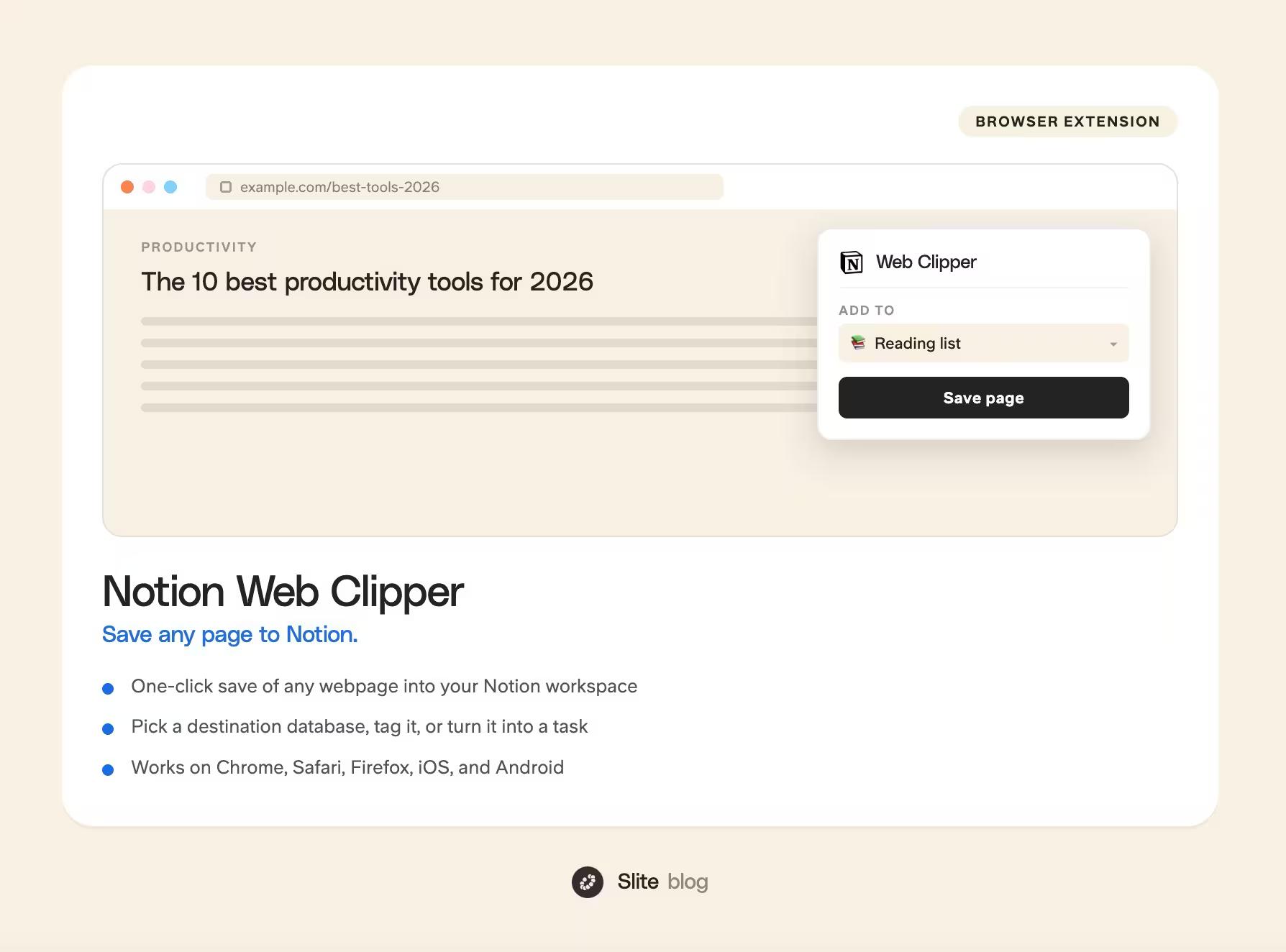 Notion web browser extension