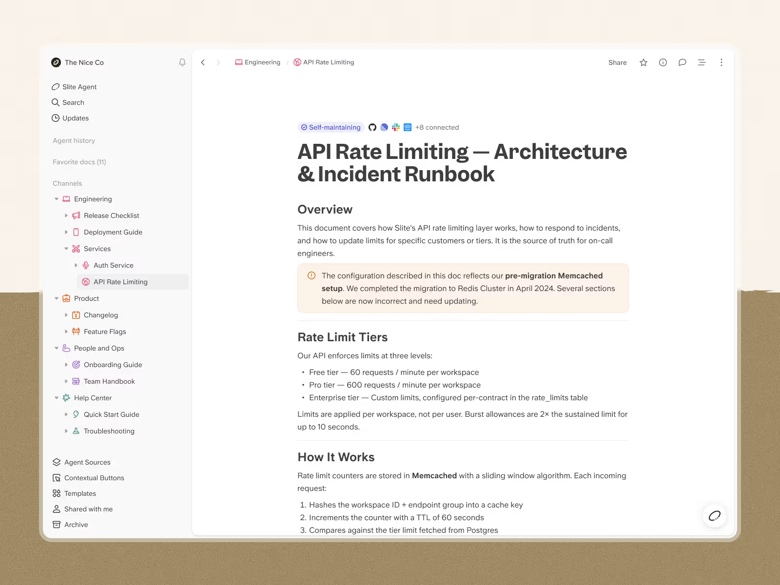 Wiki system of record layer for agentic workflows - Slite Agent