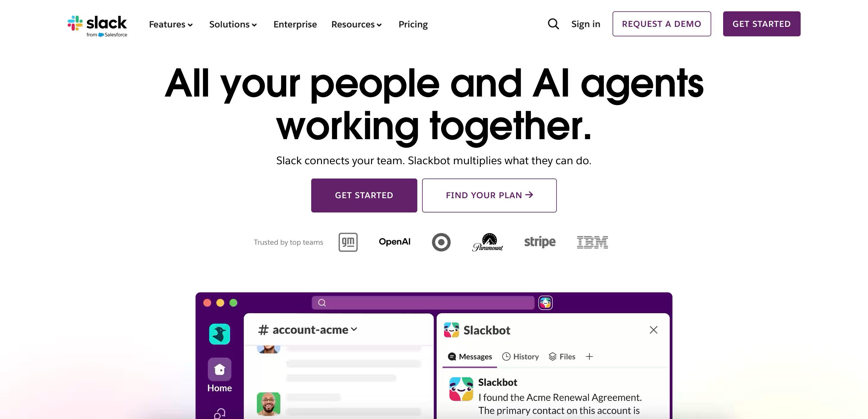 Slack homepage screenshot