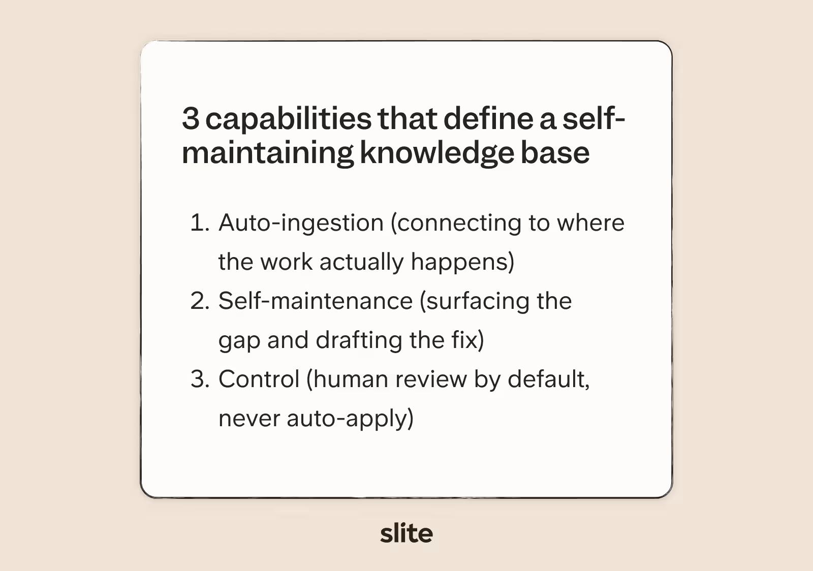 3 capabilities of a self-maintaining knowledge base