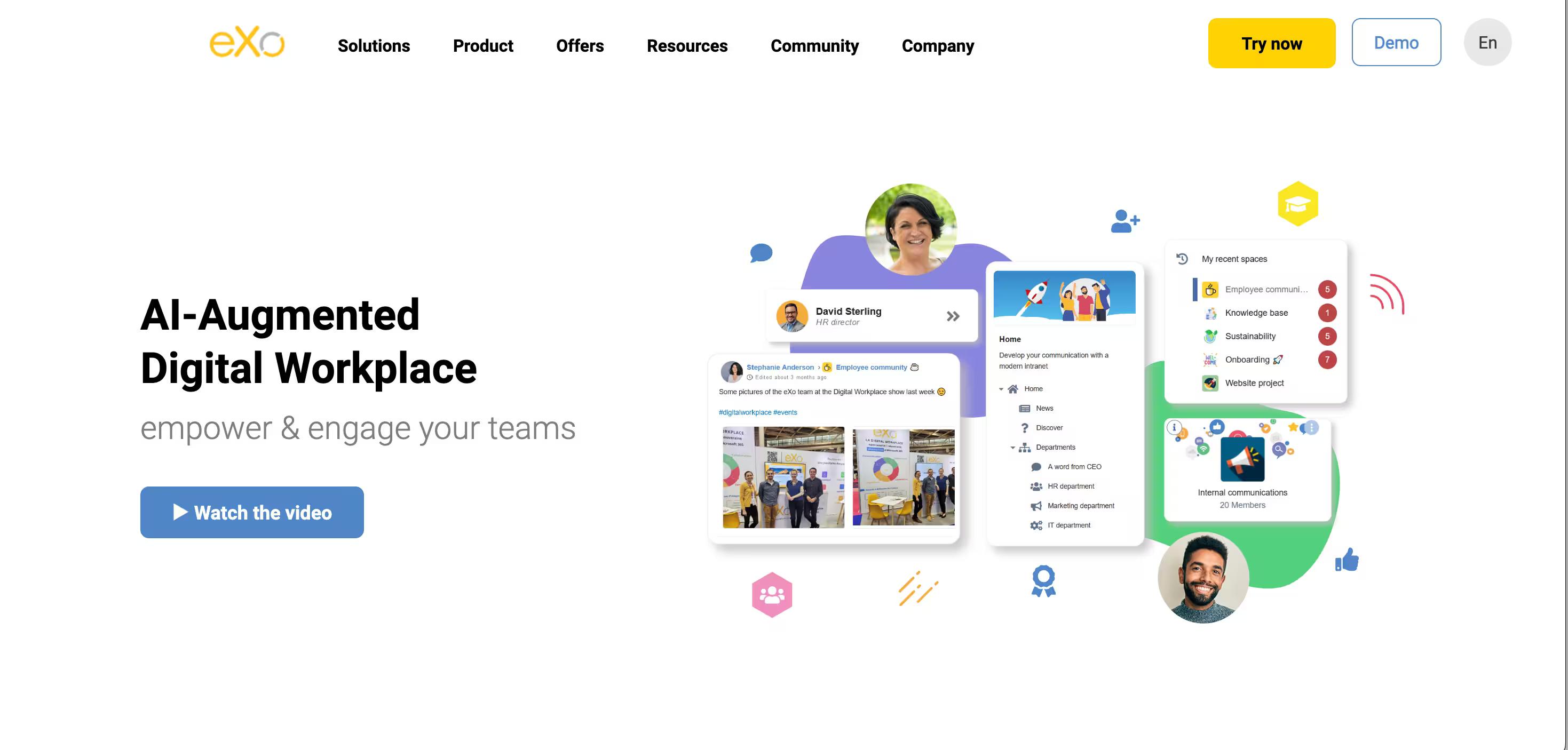 eXo platform homepage screenshot