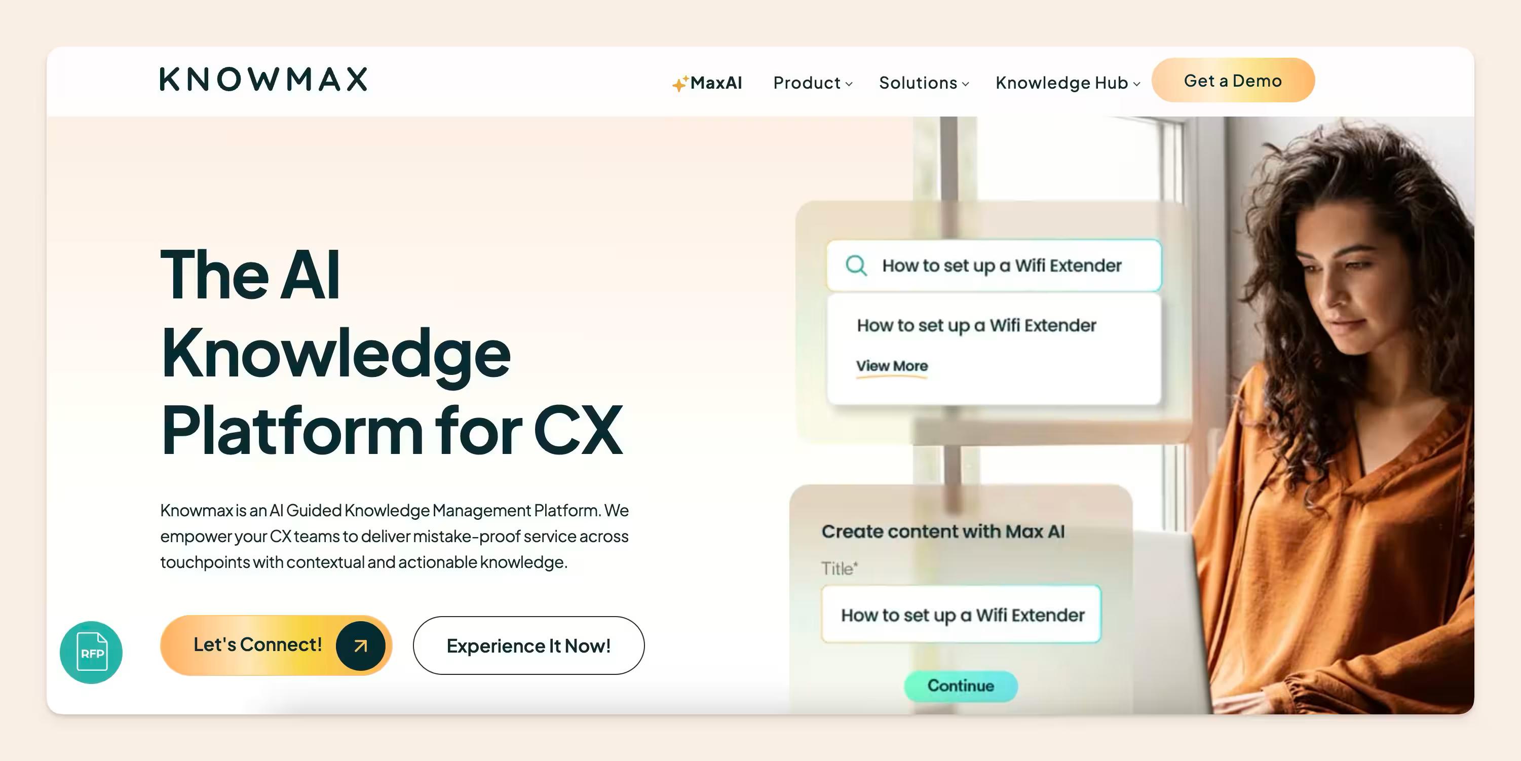Knowmax homepage