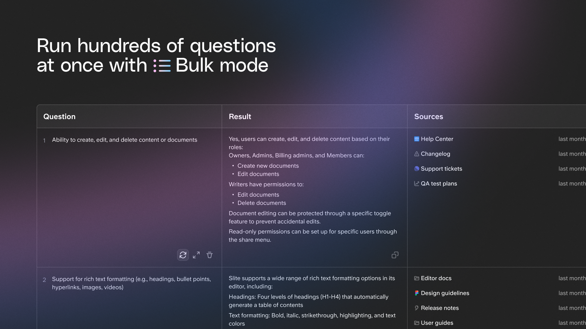 Sales uses Super's bulk mode to answer 100s of questions in RFPs