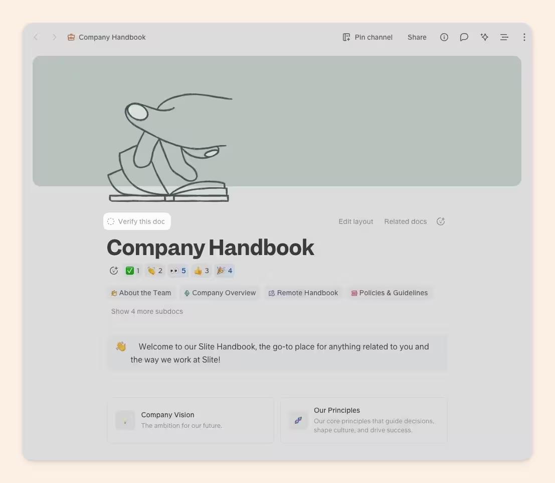Slite document verification