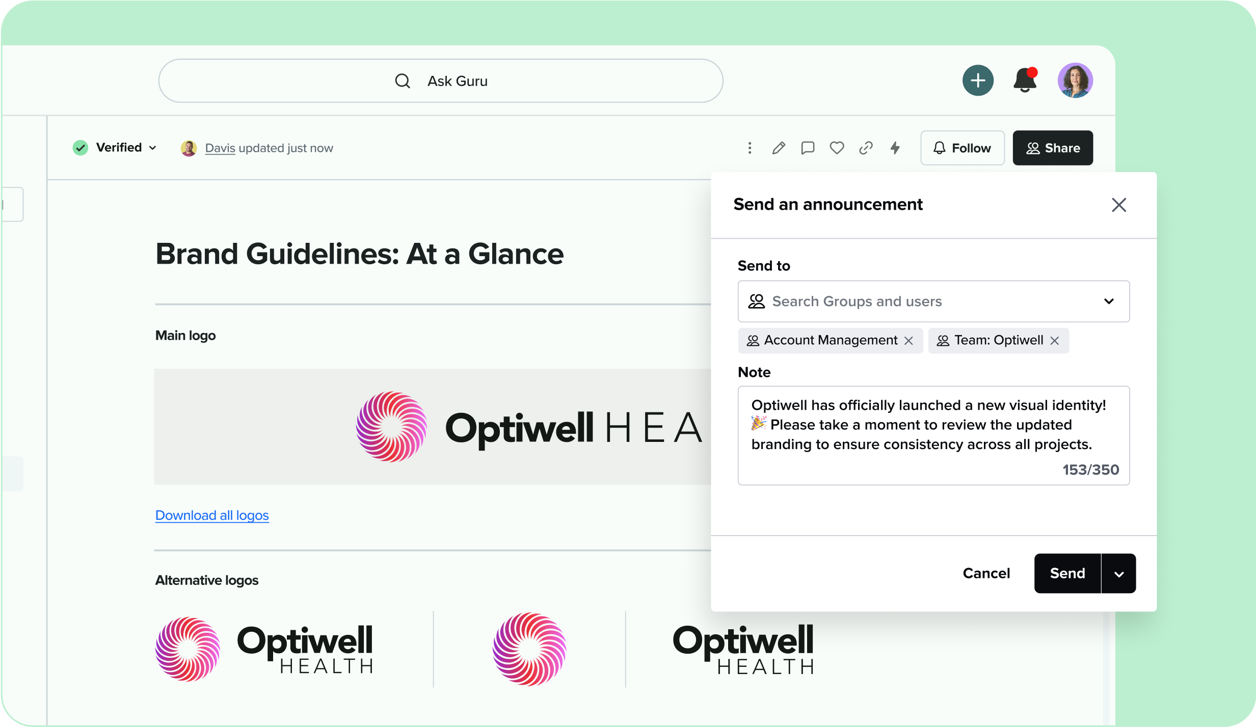 Guru's announcements