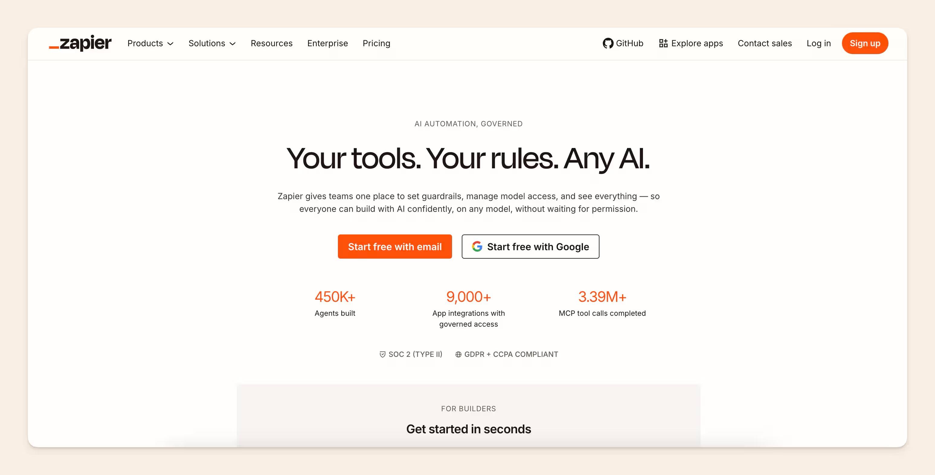 Zapier homepage