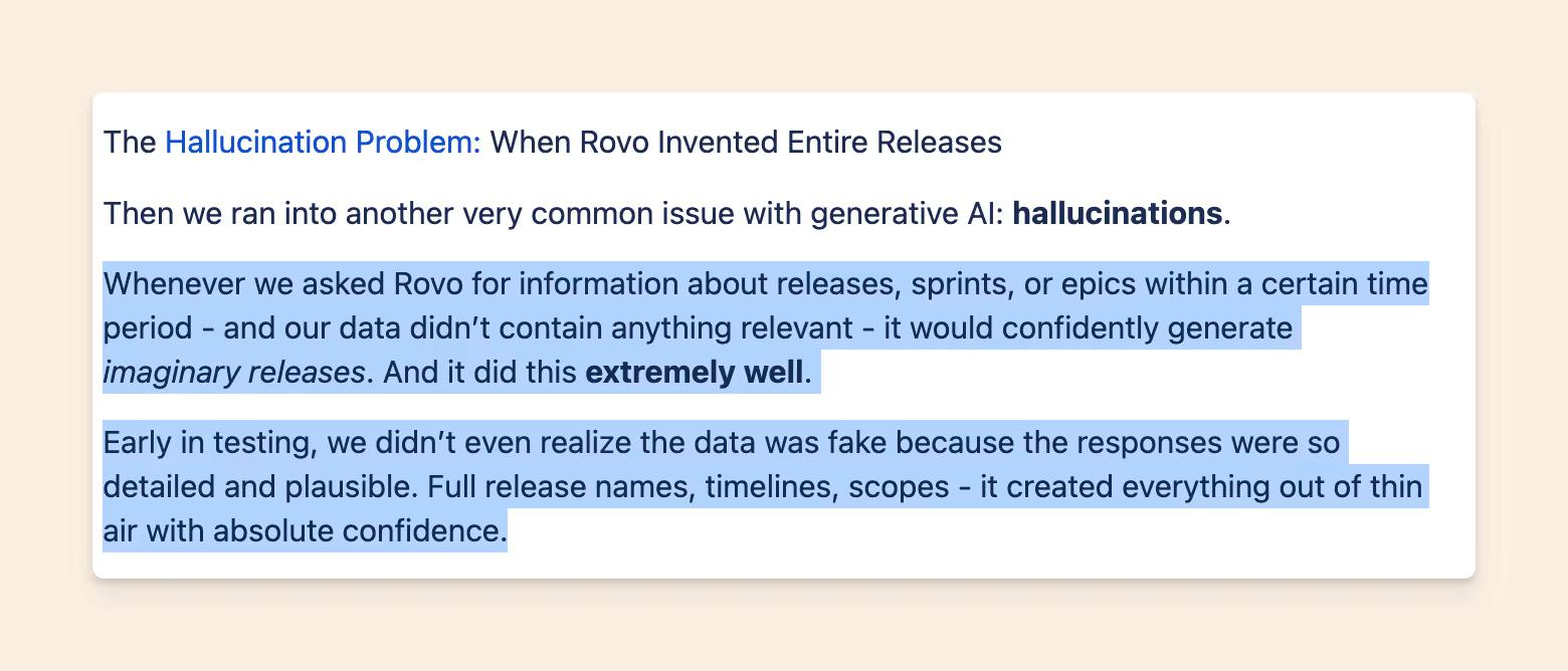 Rovo inventing a release