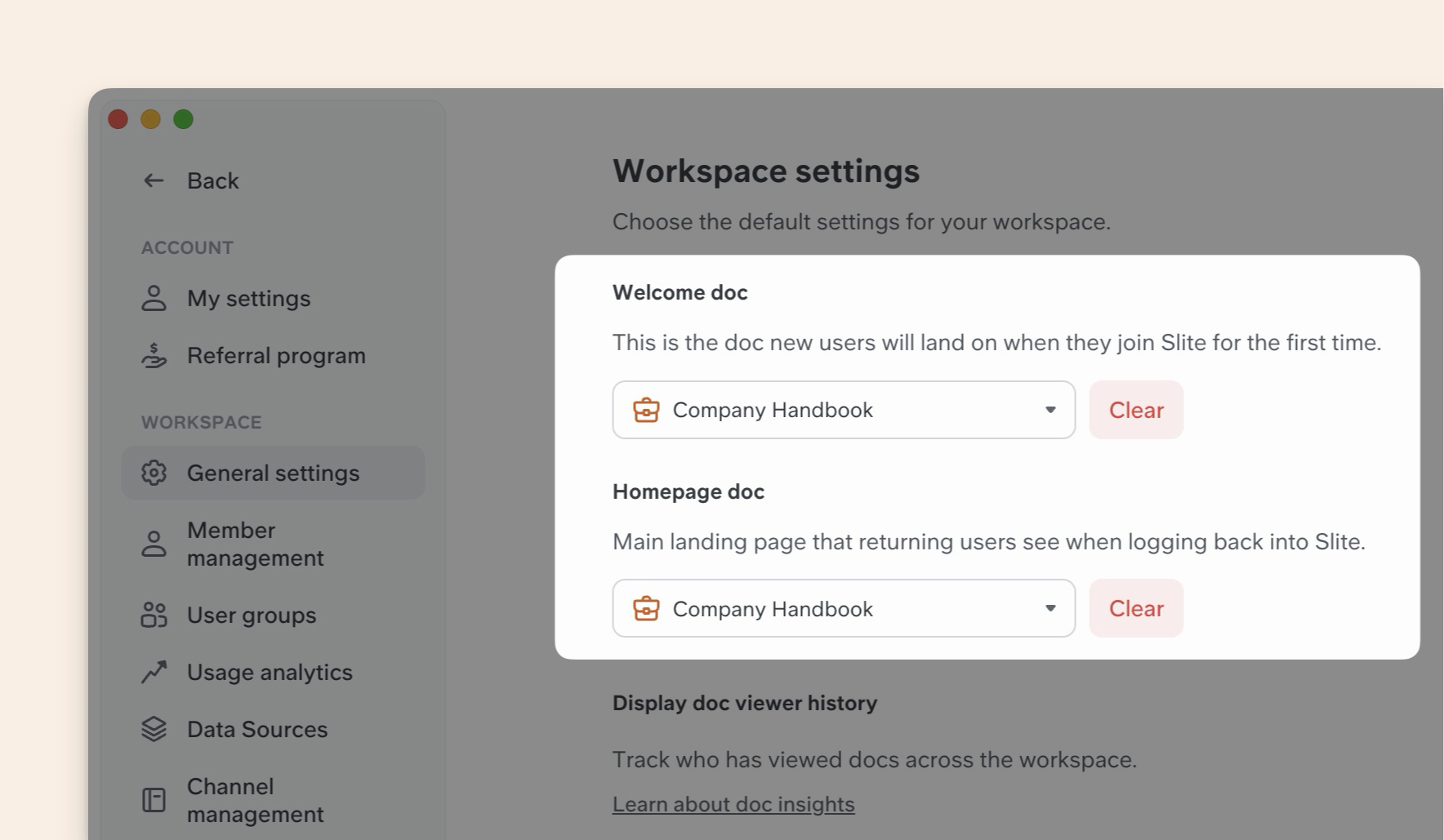 Homepage docs