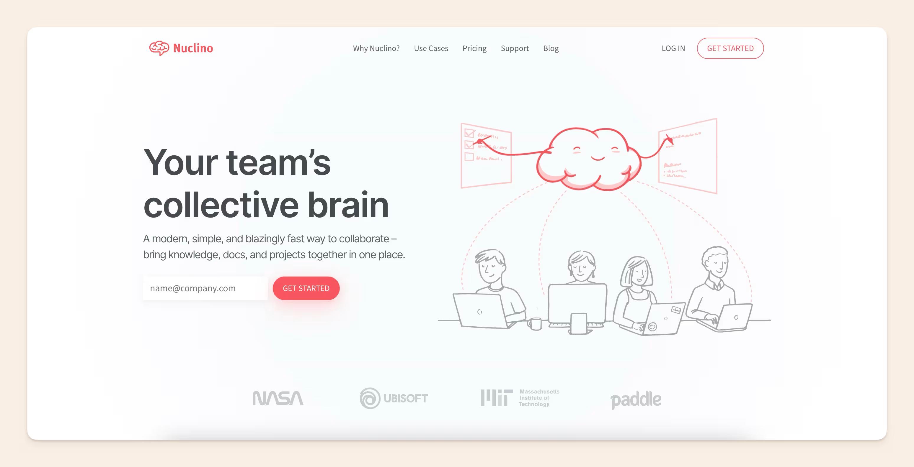 Nuclino homepage