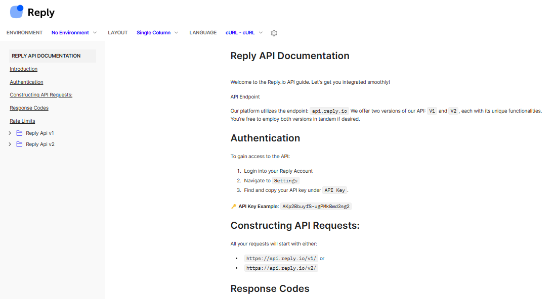 Documentación de la API de Reply.io