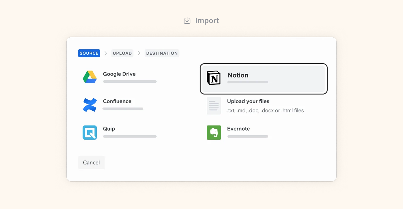 Importar desde Notion