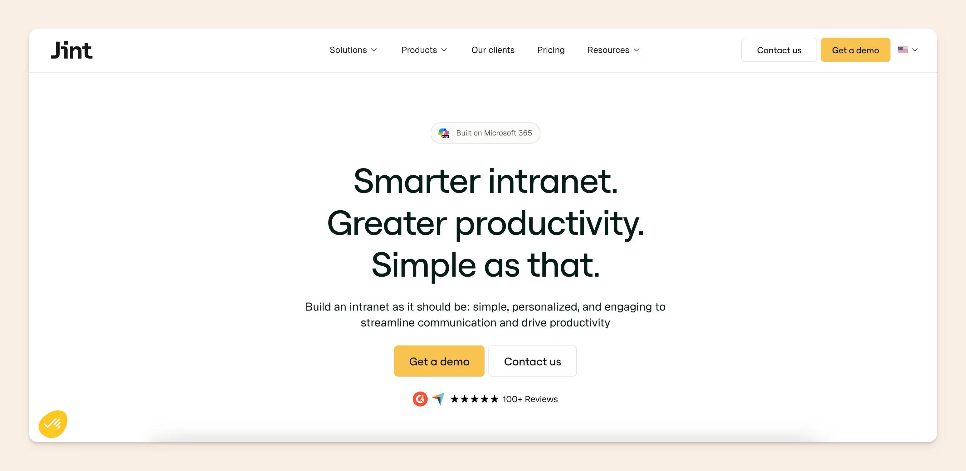 Jint homepage screenshot
