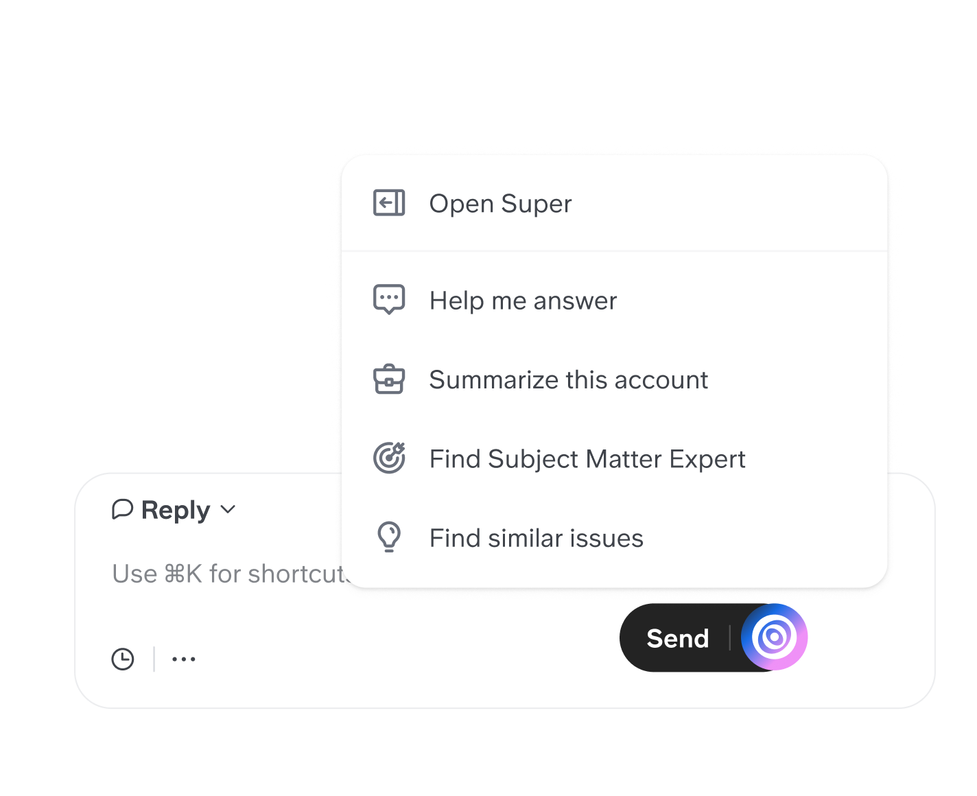 Illustration showing Super support features in action