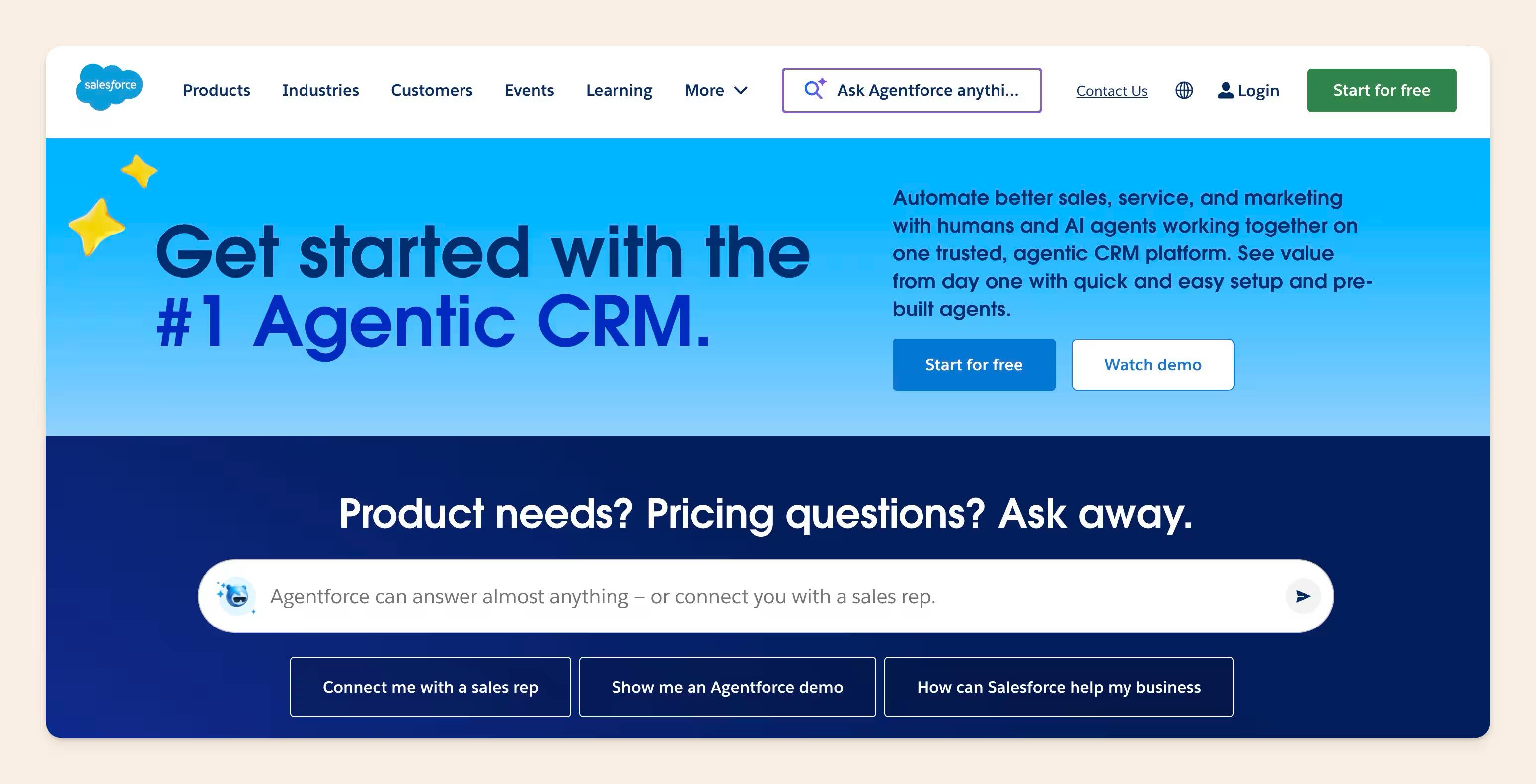 Salesforce homepage