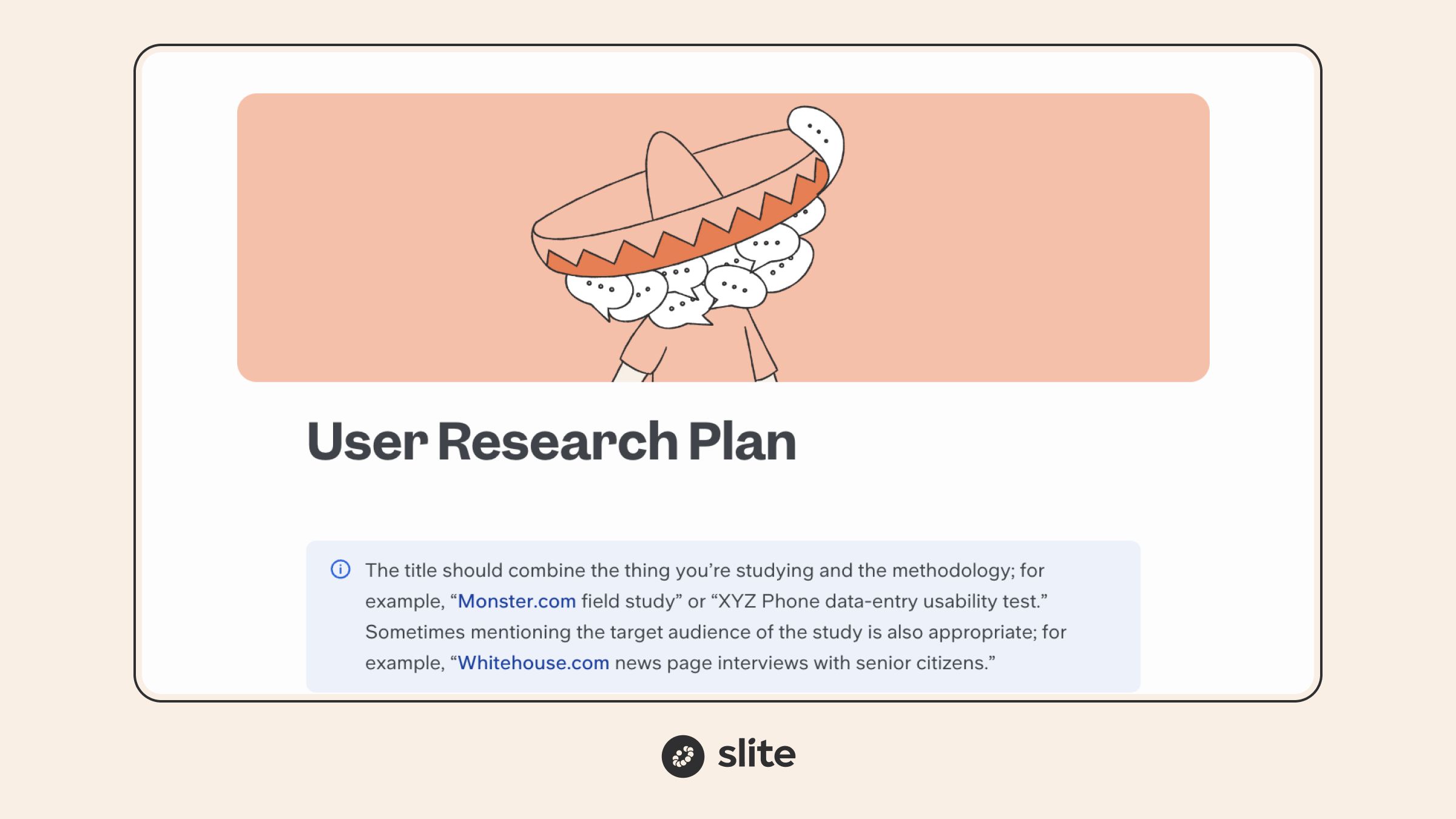 User Research Plan Template for Product & Design Teams | Slite