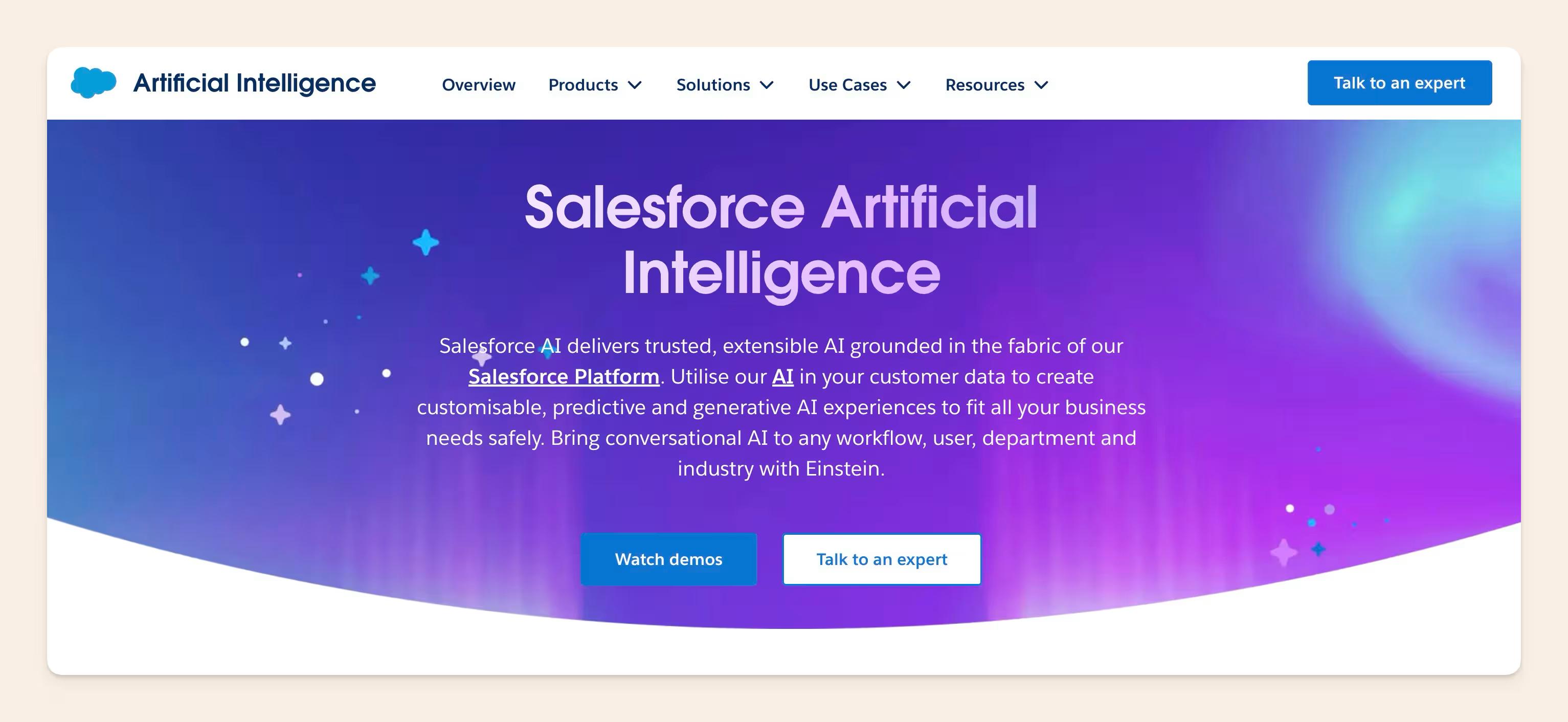 Salesforce AI landing page