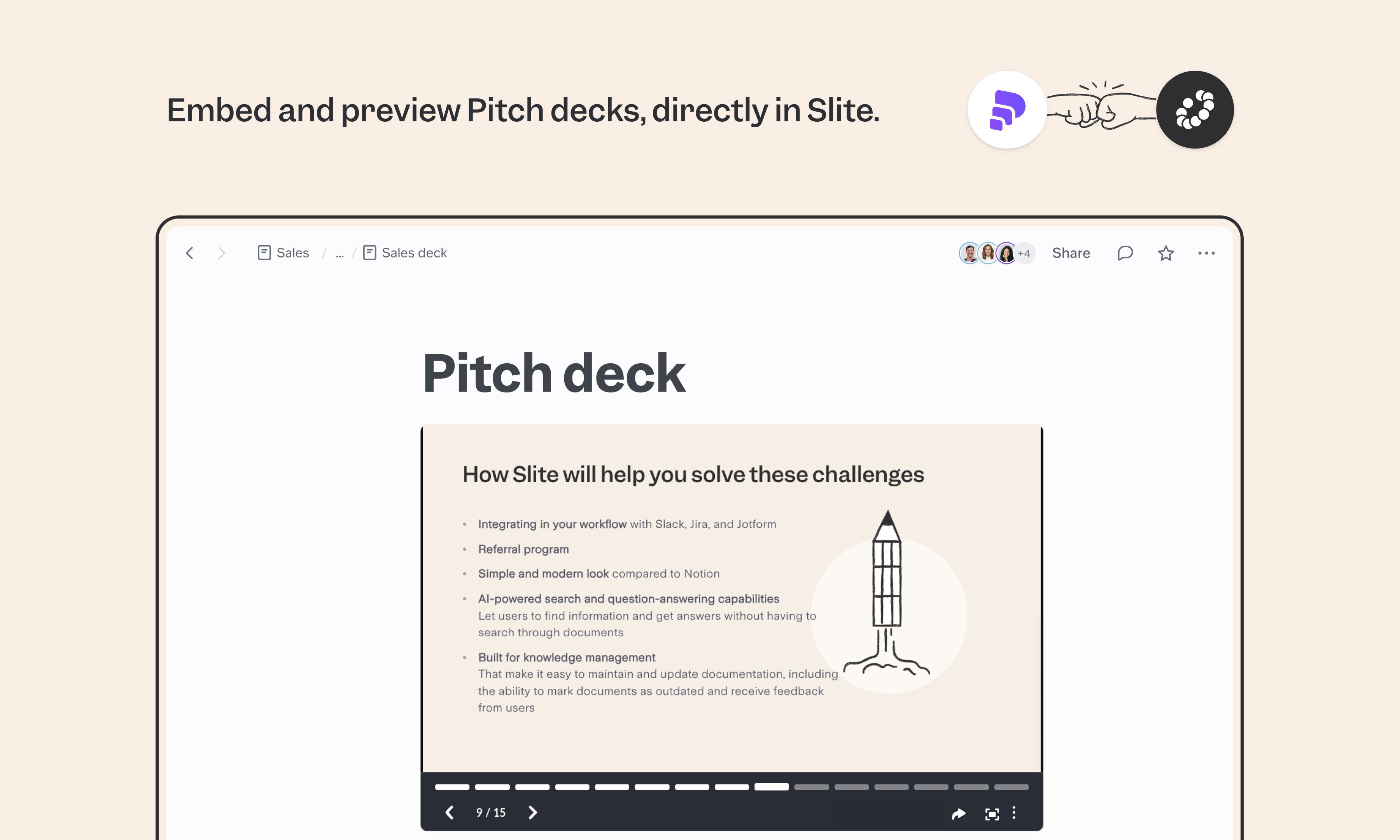 Pitch integration screenshot