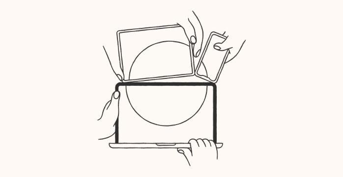 Ilustración de apps de escritorio y móvil