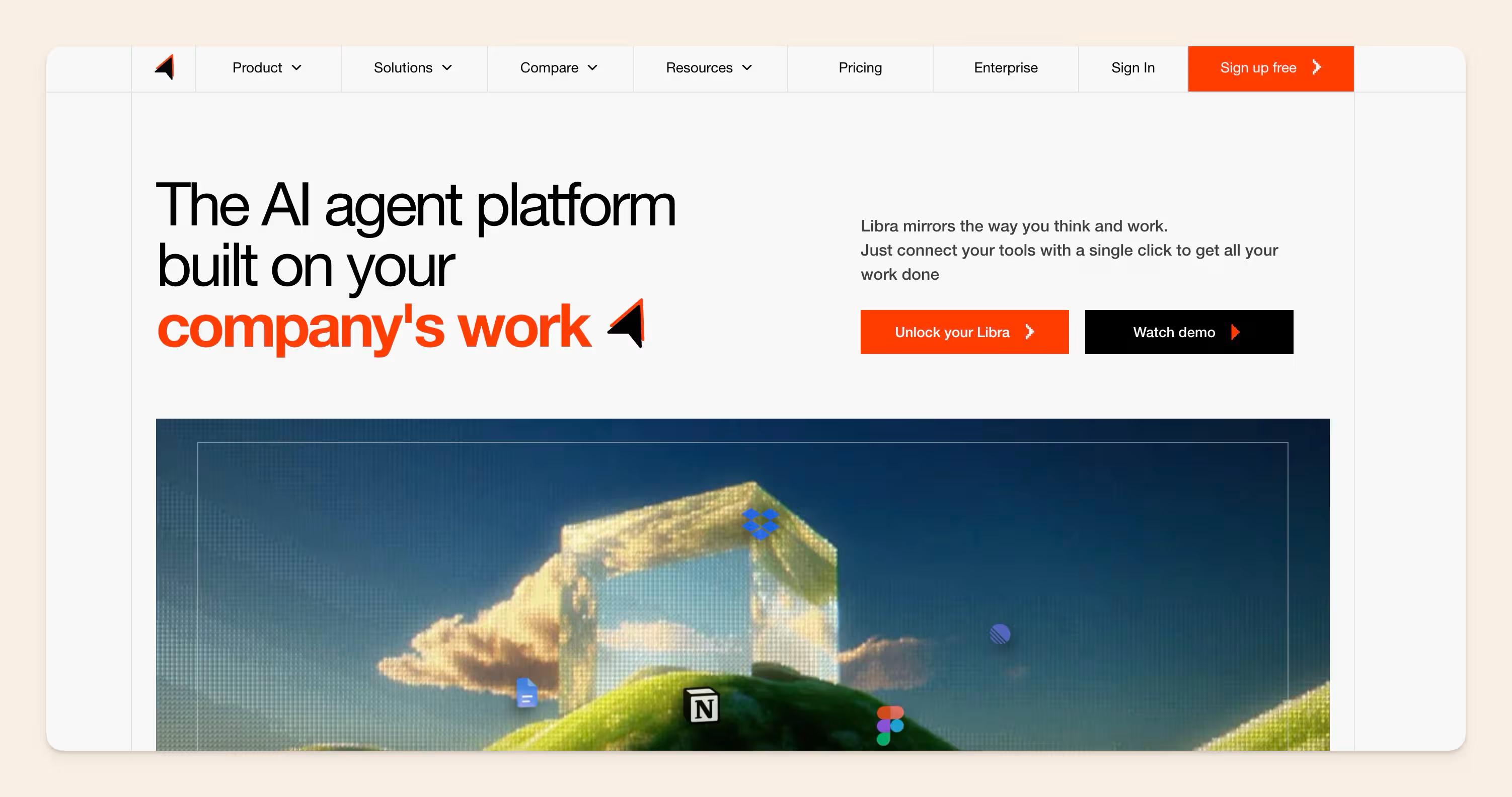 Libra AI agent platform homepage screenshot