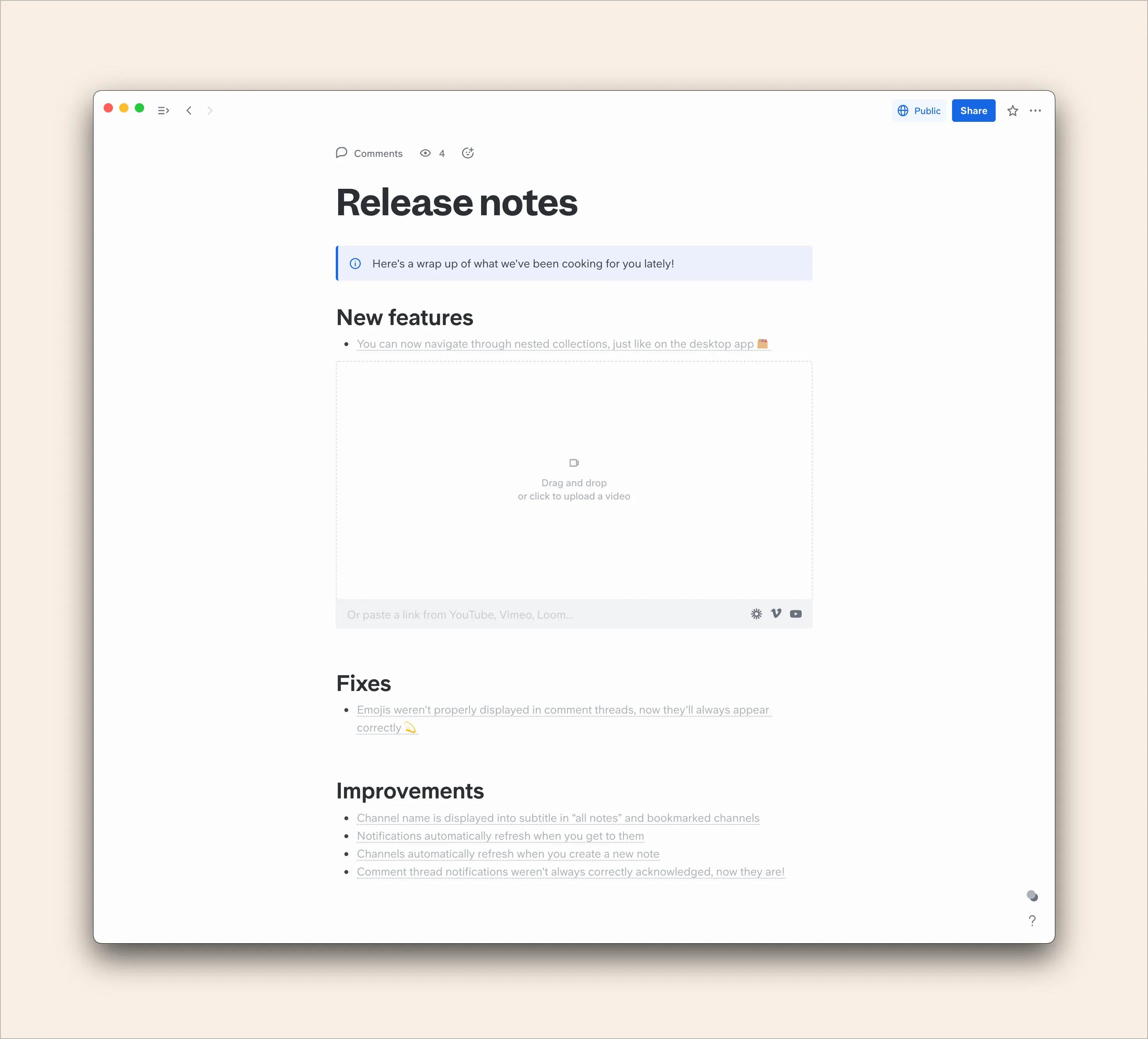 Slite release note template