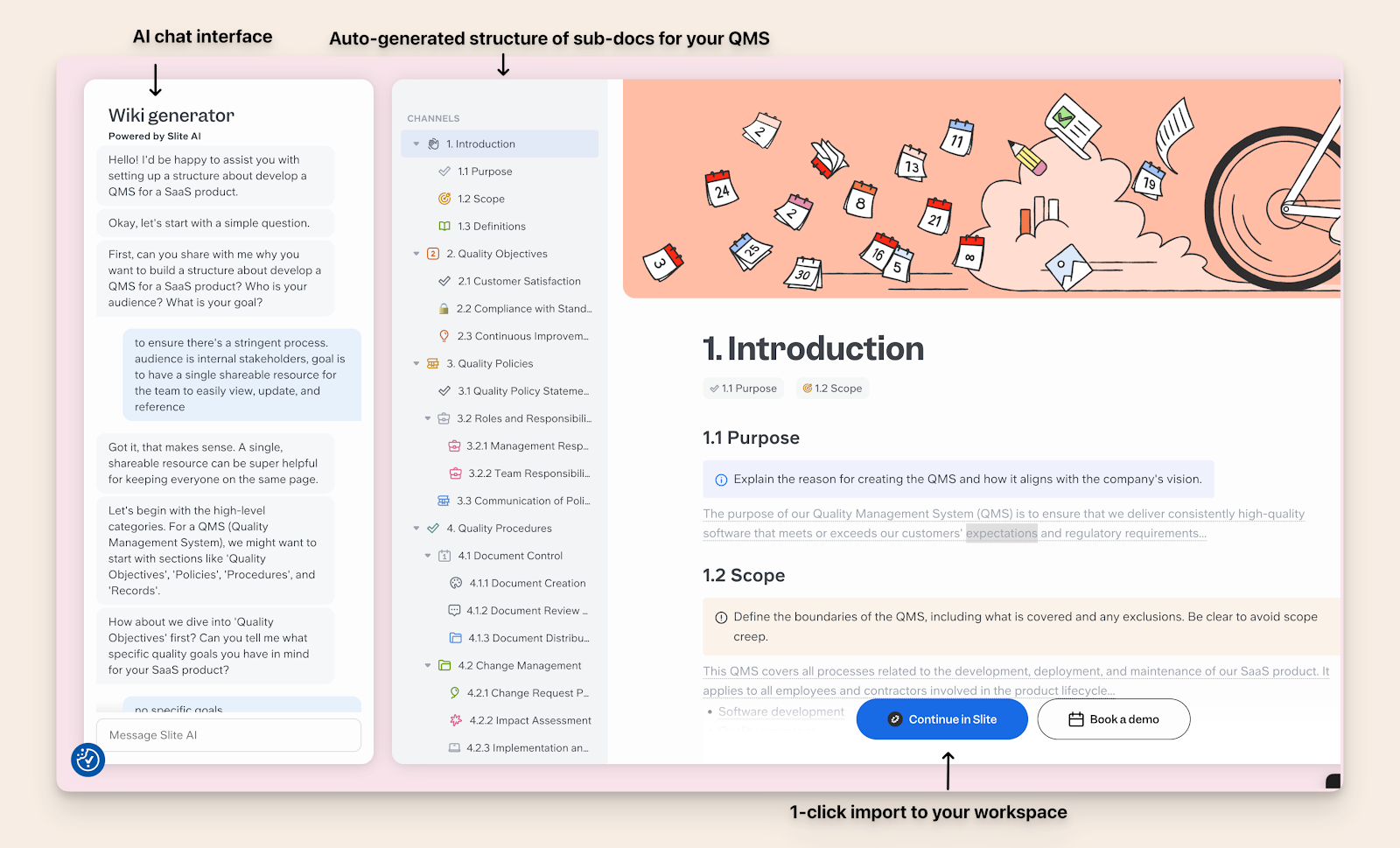 Le générateur de wiki de Slite