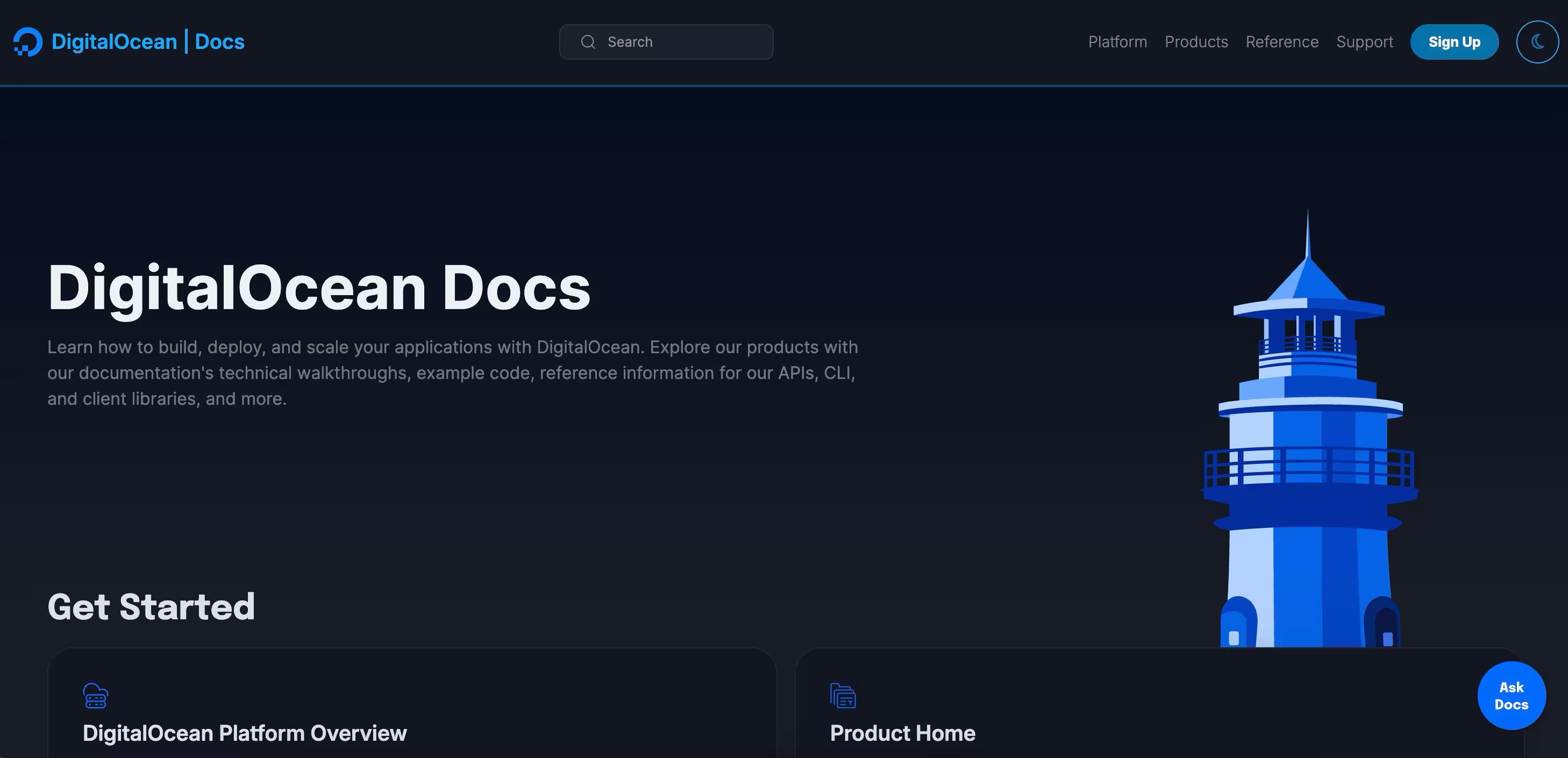 Digitalocean docs page