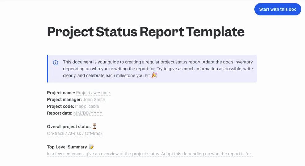 Modèle de rapport d'étape de projet