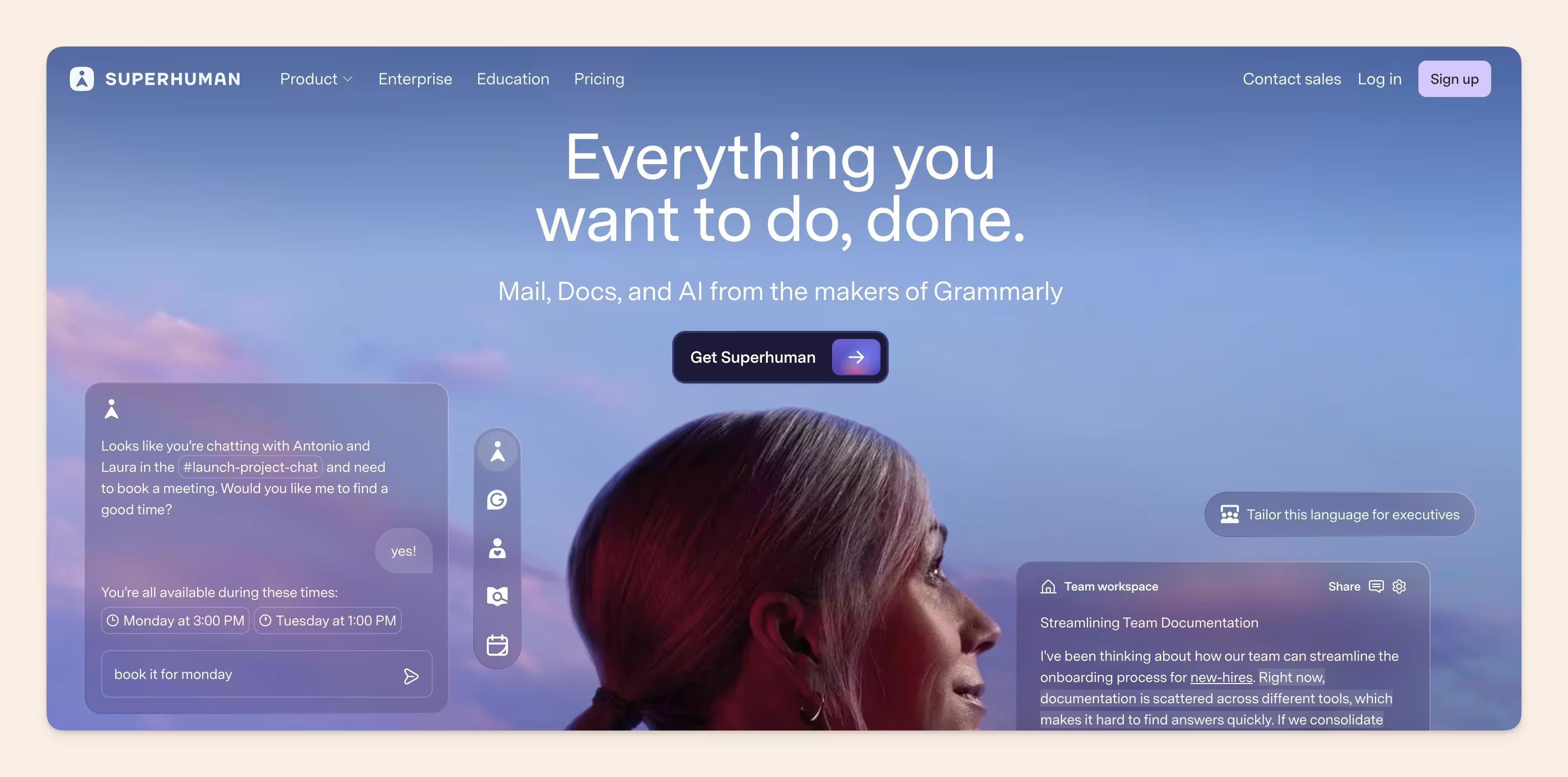 Superhuman homepage