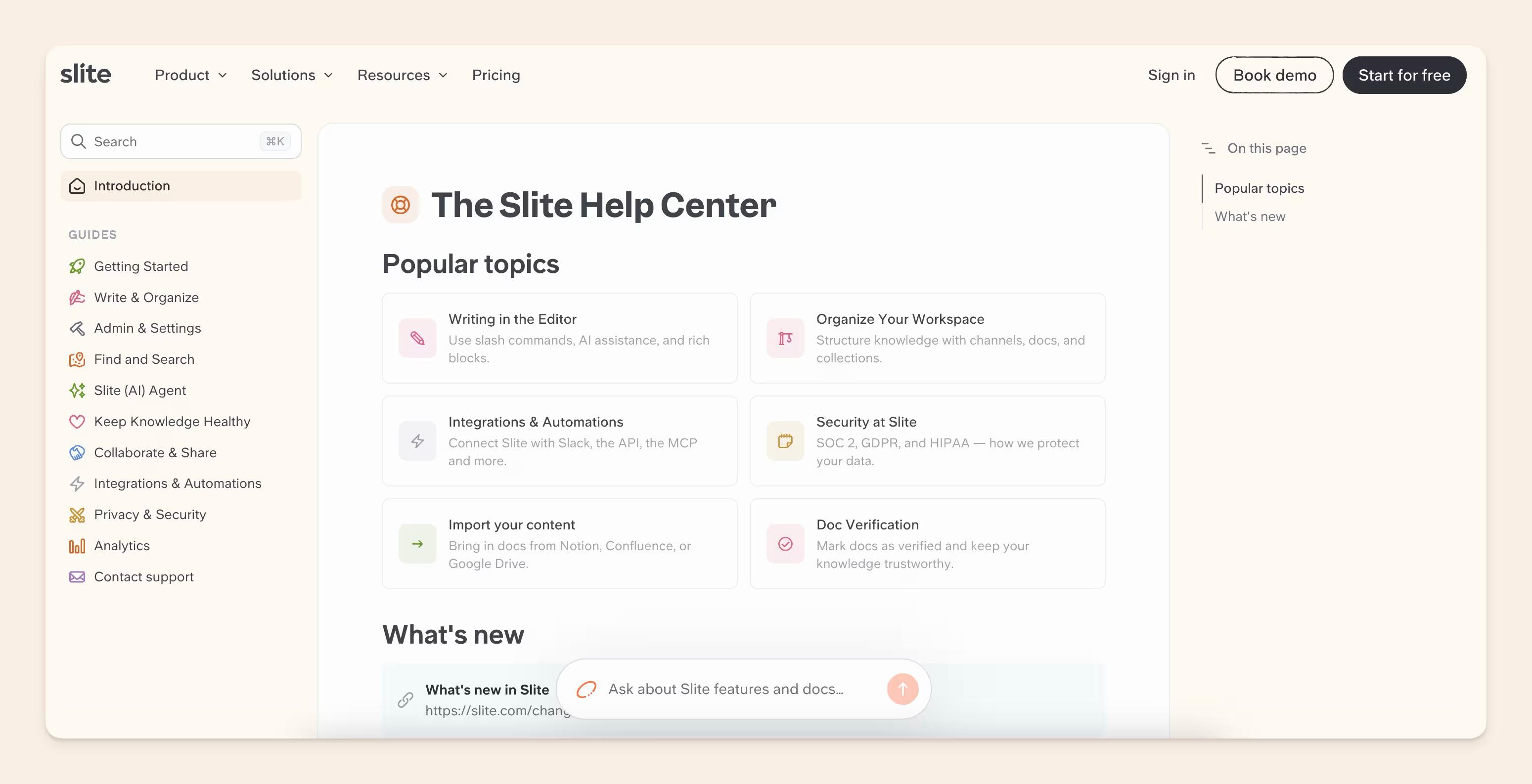 Slite help center