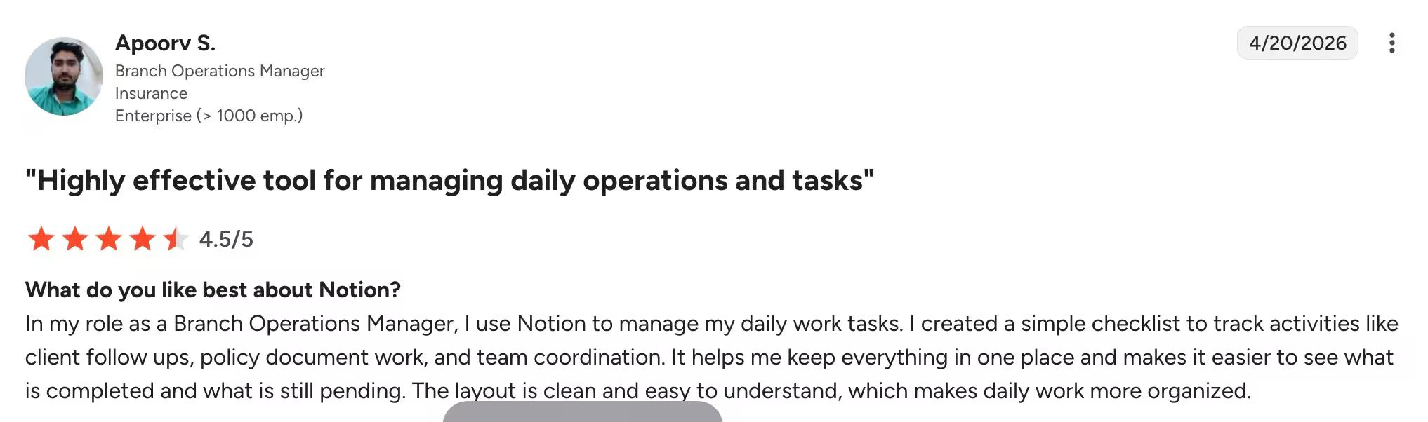 Notion user ratings and reviews summary